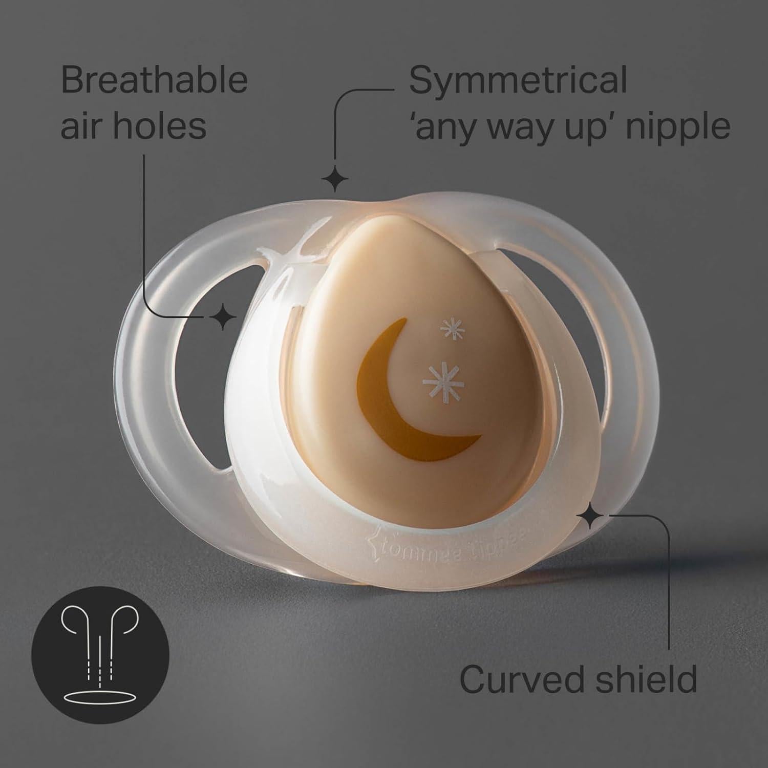 Chupete Tommee Tippee 0-6 Meses Silicona Brilla en la Oscuridad