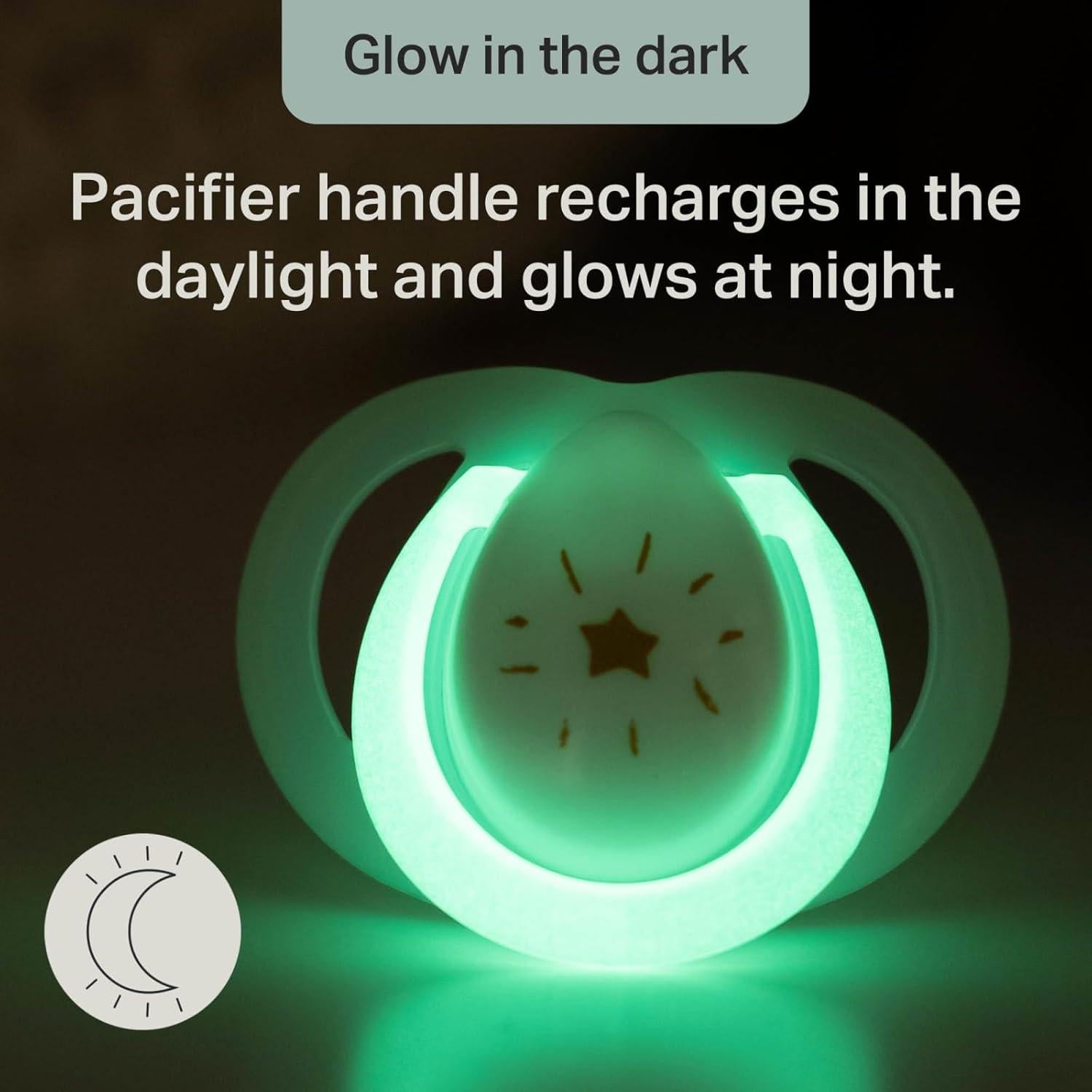 Chupete Tommee Tippee 0-6 Meses Silicona Brilla en la Oscuridad