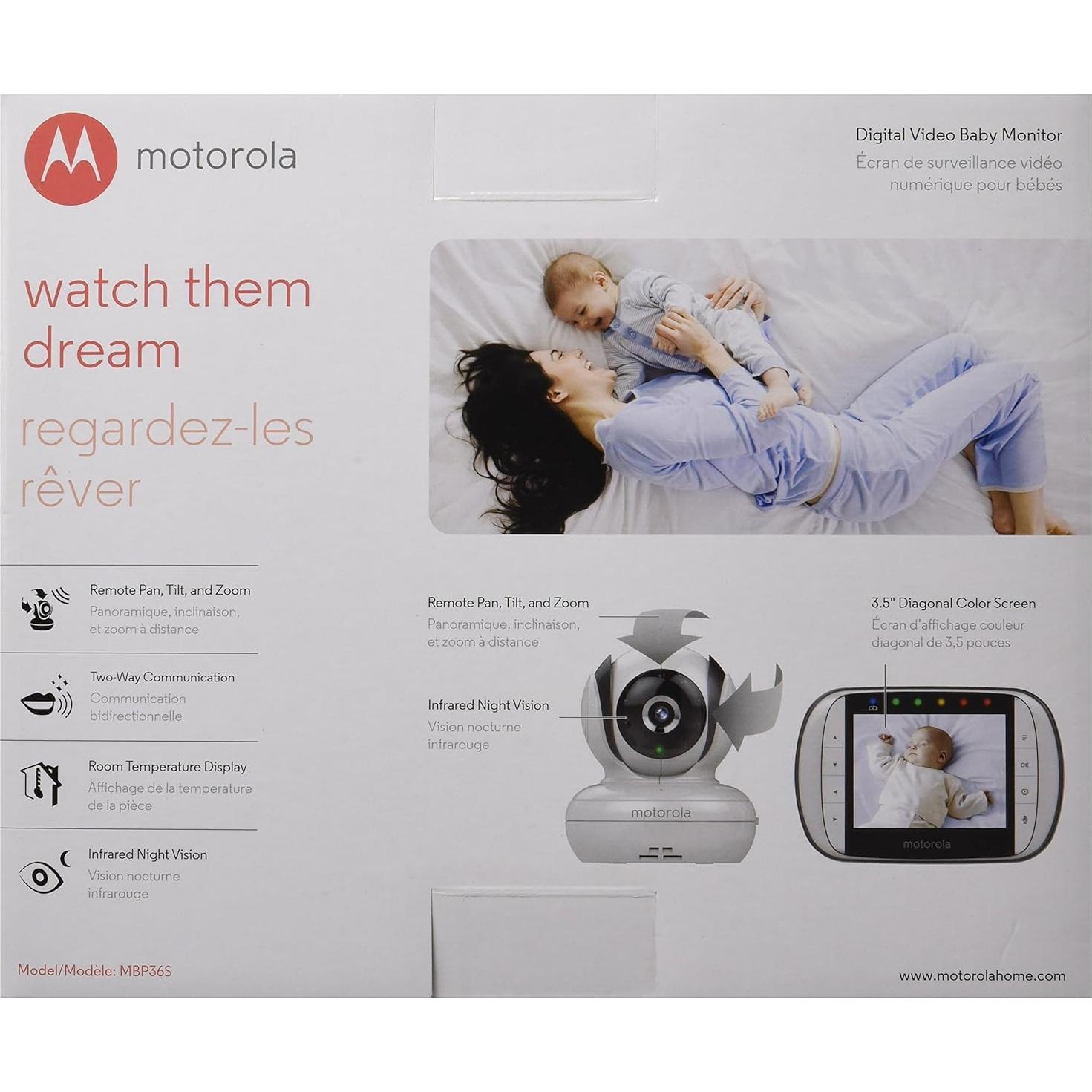 Monitor de Bebé Inalámbrico Motorola MBP36S LCD 3.5"