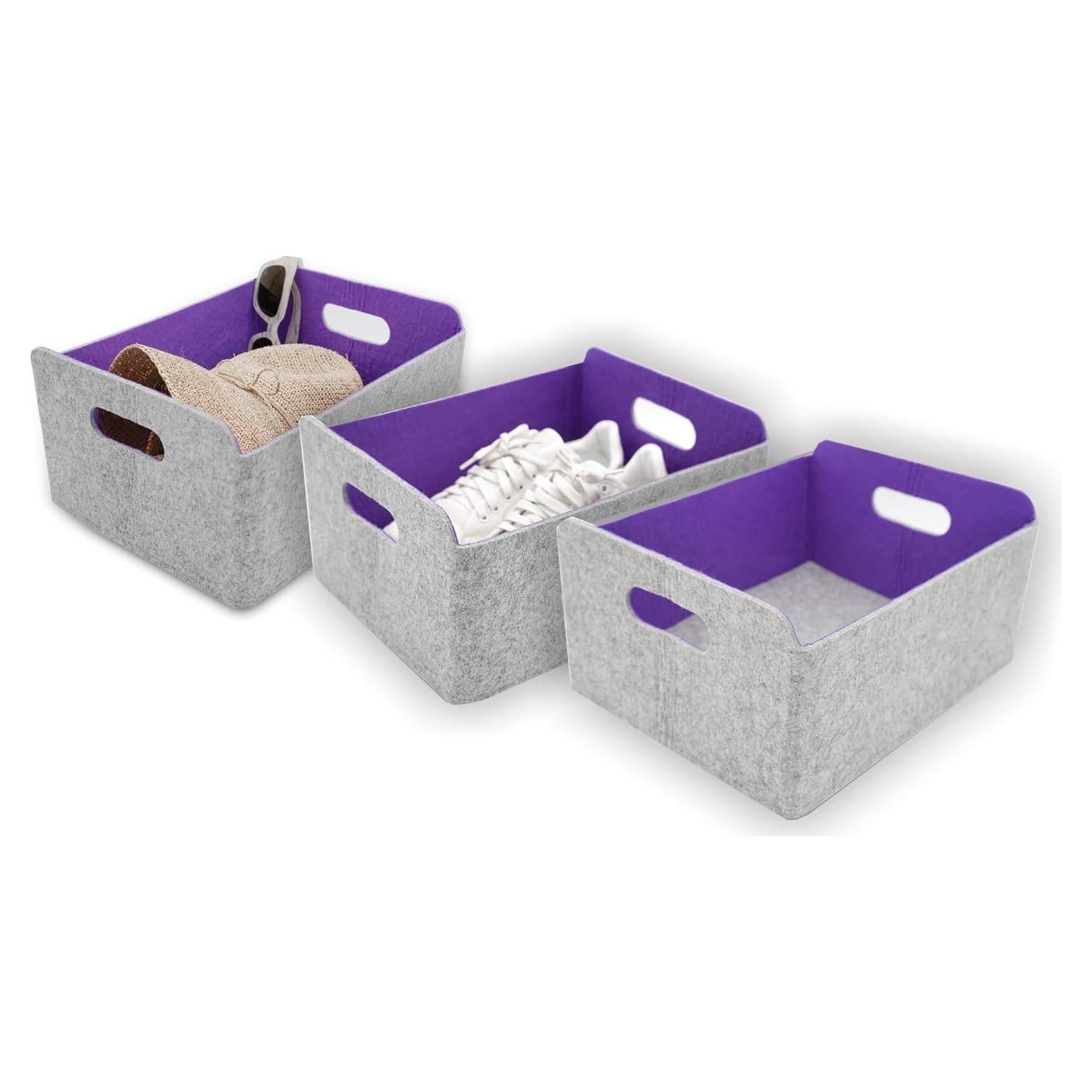 Cestas de Almacenamiento Plegables Welaxy 3 Piezas Fieltro