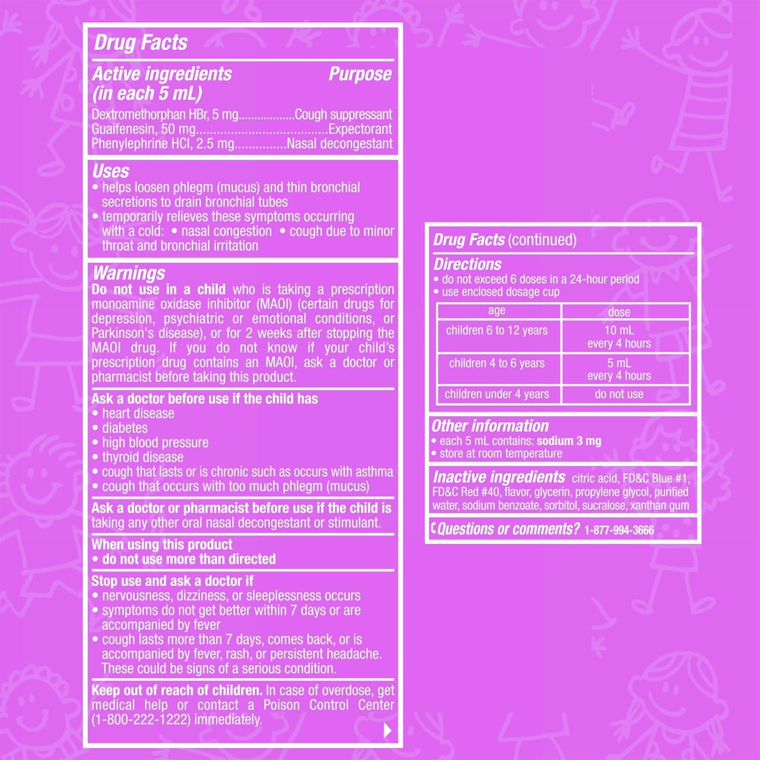 Jarabe para la tos infantil TUKOL 118.3 ml - Sabor uva