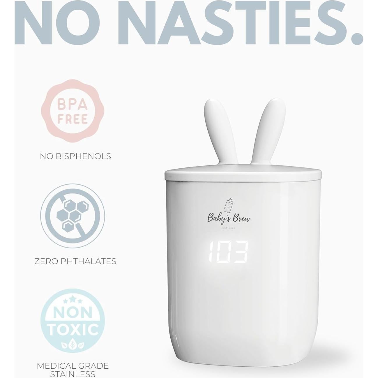 Calentador de Botellas Portátil Baby's Brew 3.0 con 4 Adaptadores