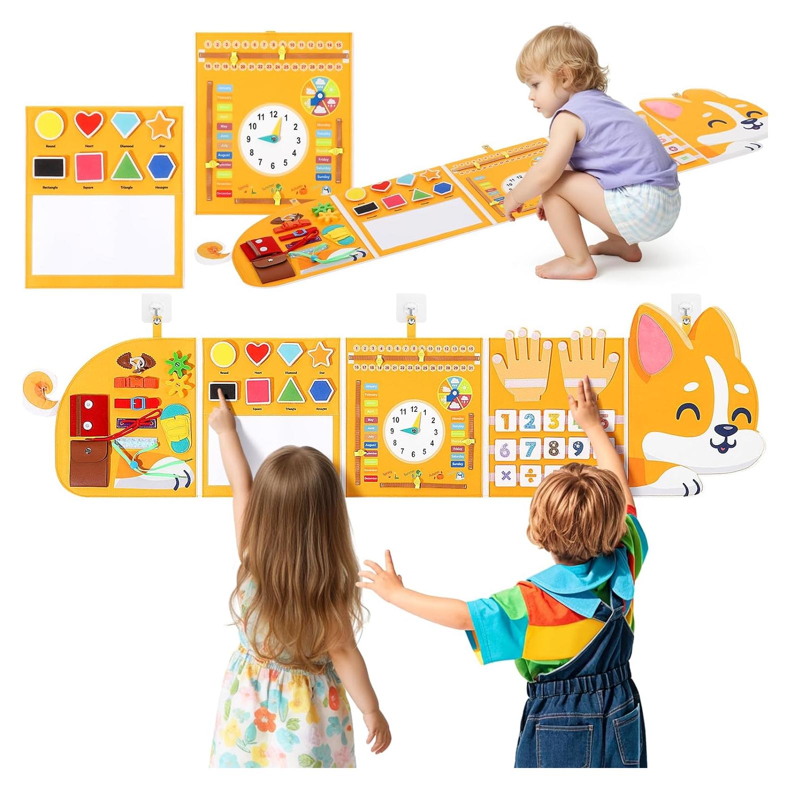 Joyibay Tablero Sensorial Corgi Montessori 14 en 1 para Niños