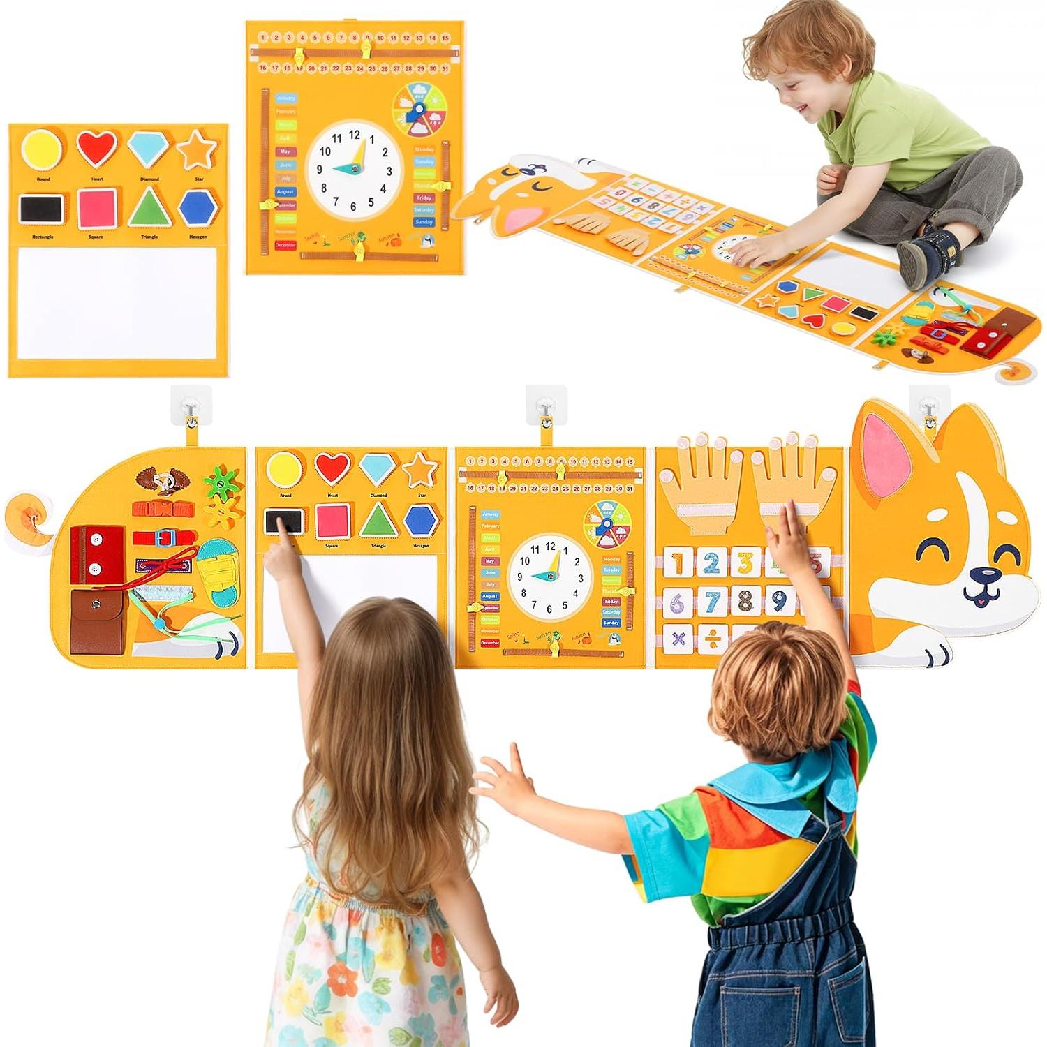 Joyibay Tablero Sensorial Corgi Montessori 14 en 1 para Niños