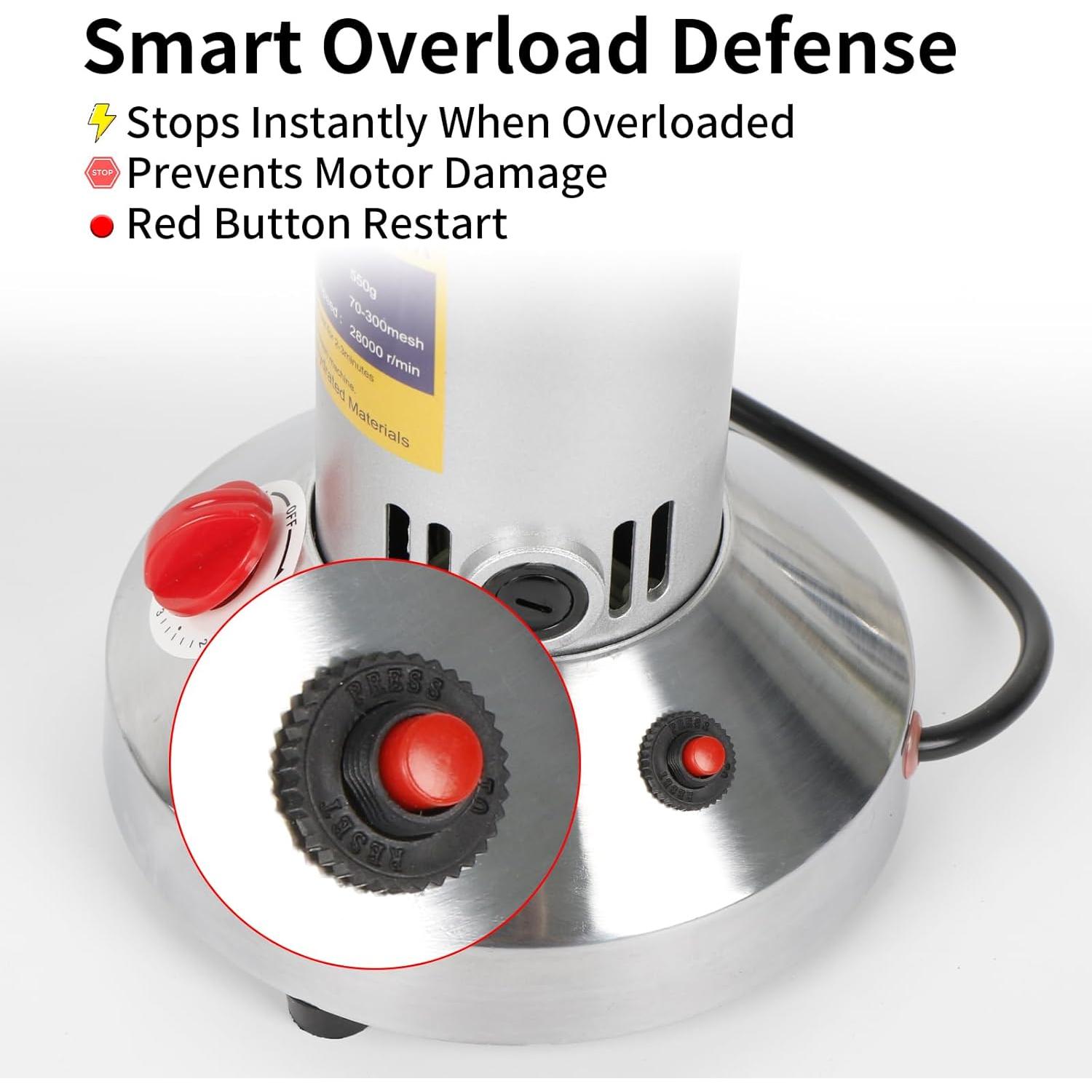 Molino de Harina Eléctrico WERISE 550g Acero Inoxidable