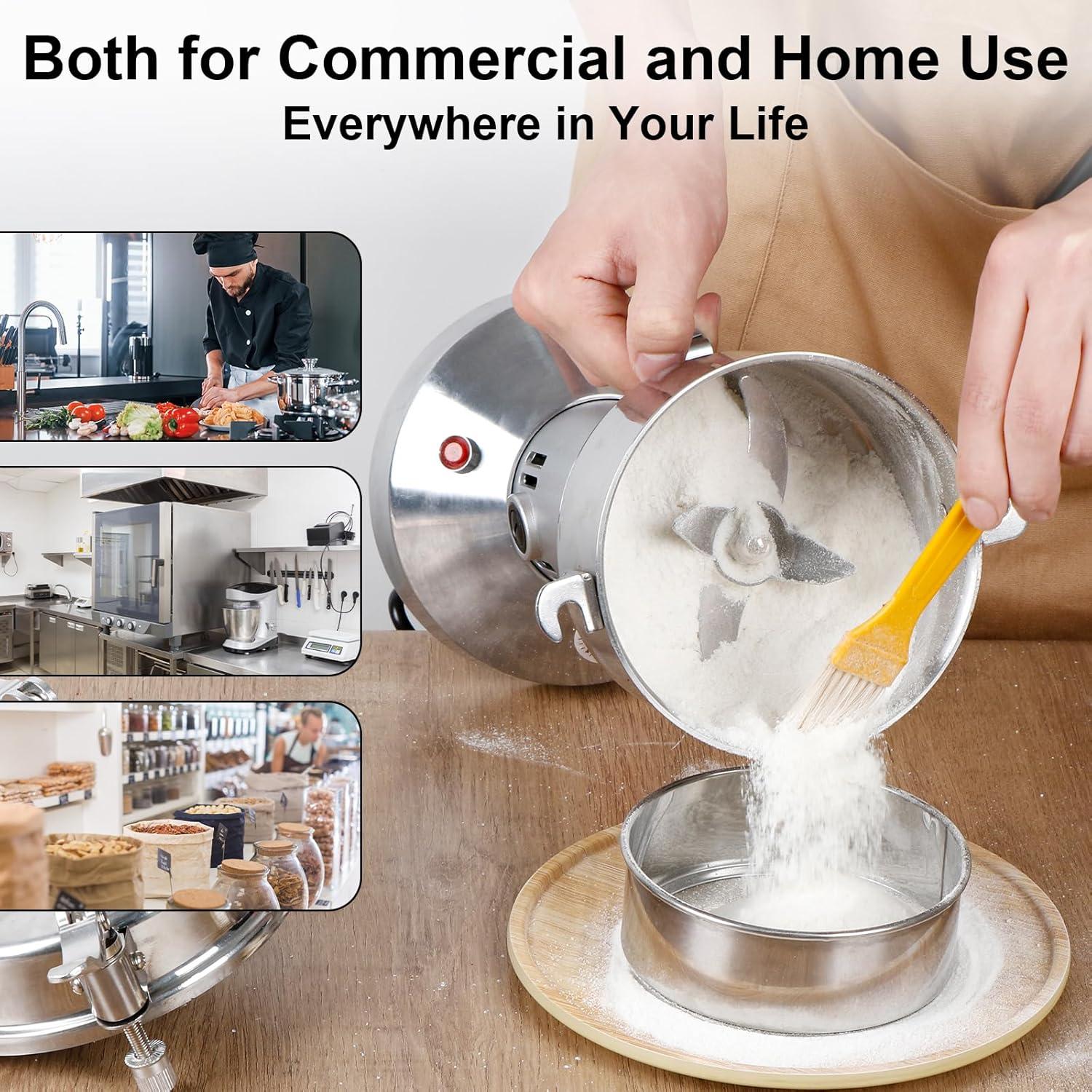 Molino de Harina Eléctrico WERISE 550g Acero Inoxidable