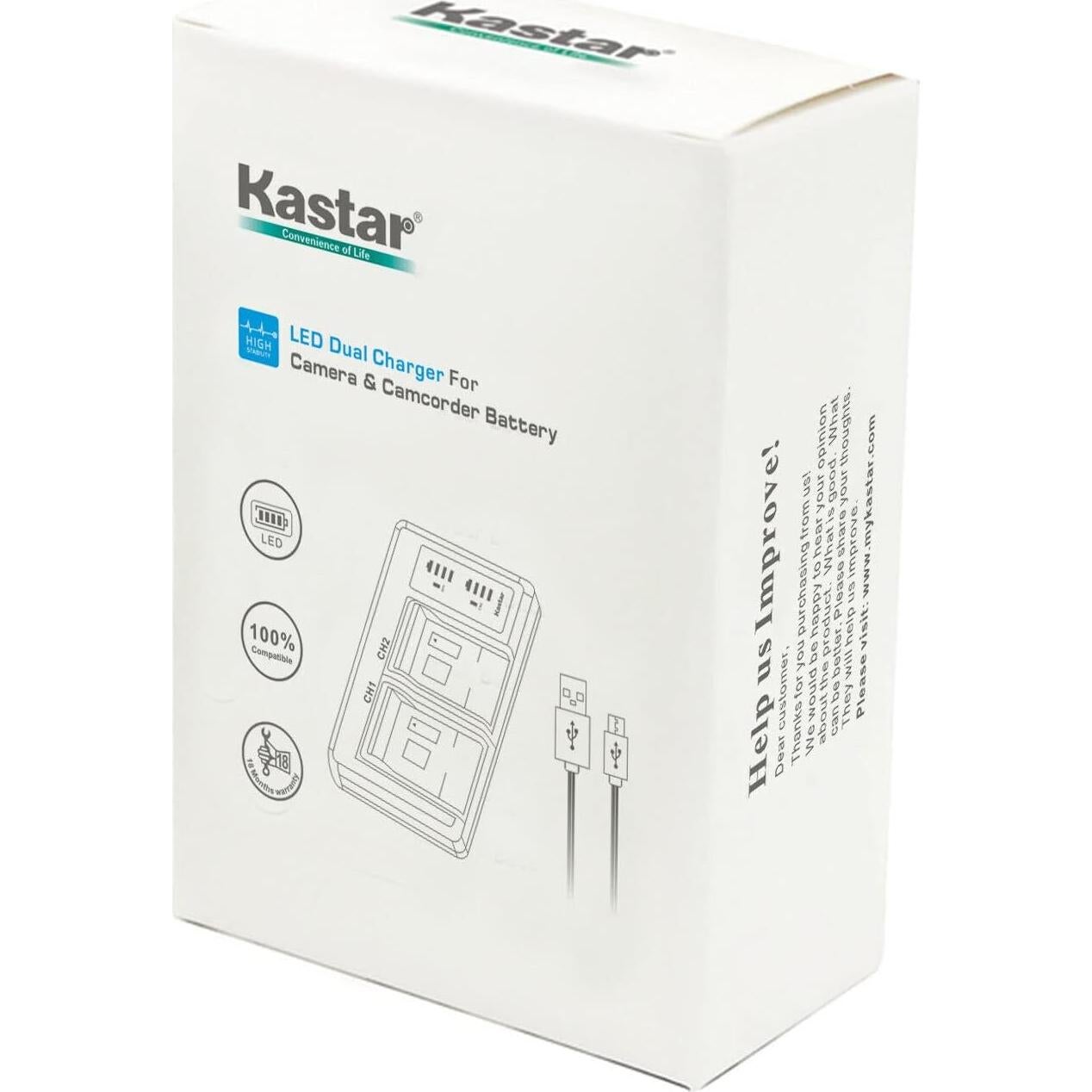 Cargador de Batería Kastar LB-070 Dual USB para Kodak