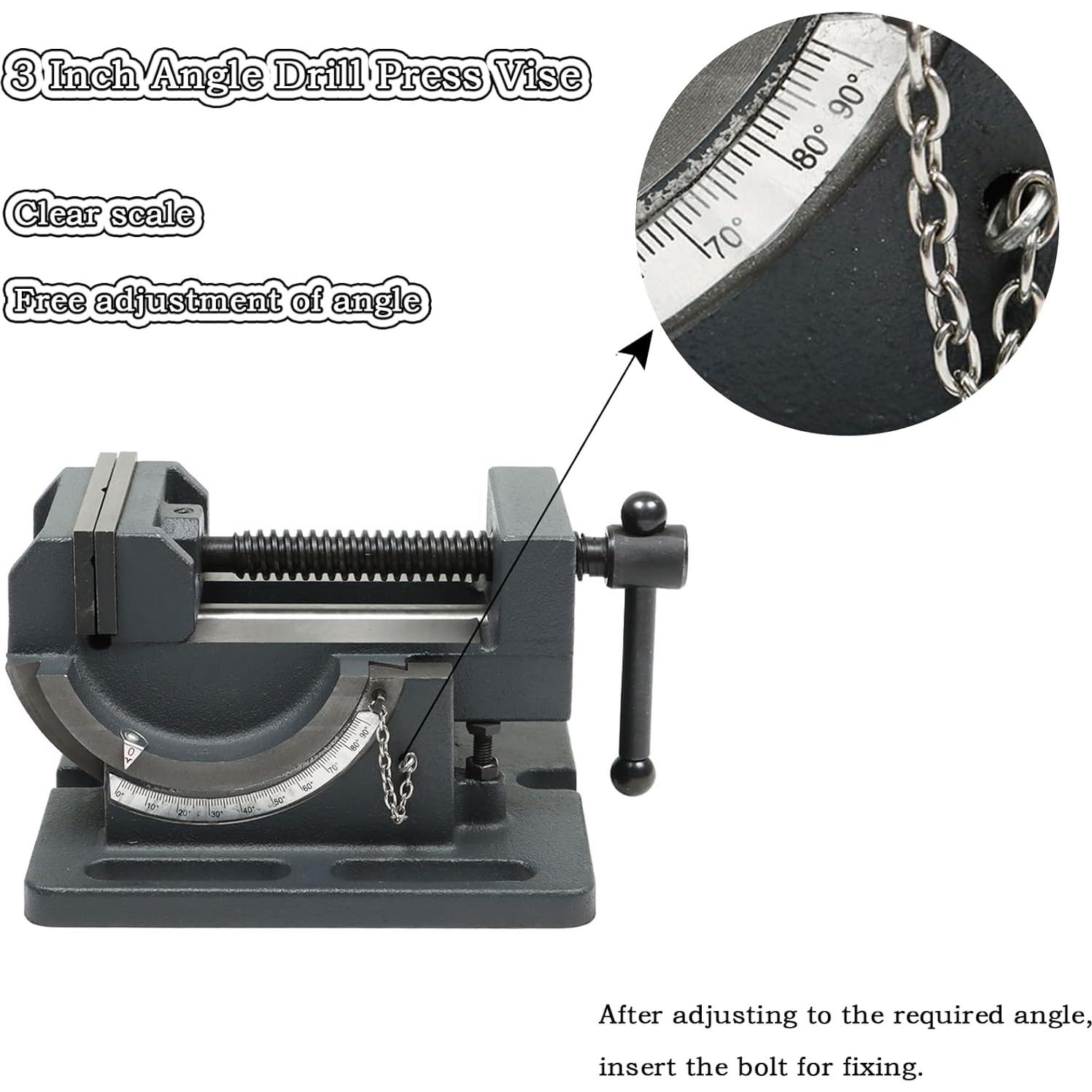 Vise de Taladro Inclinable Findmall 76mm Acero Hierro