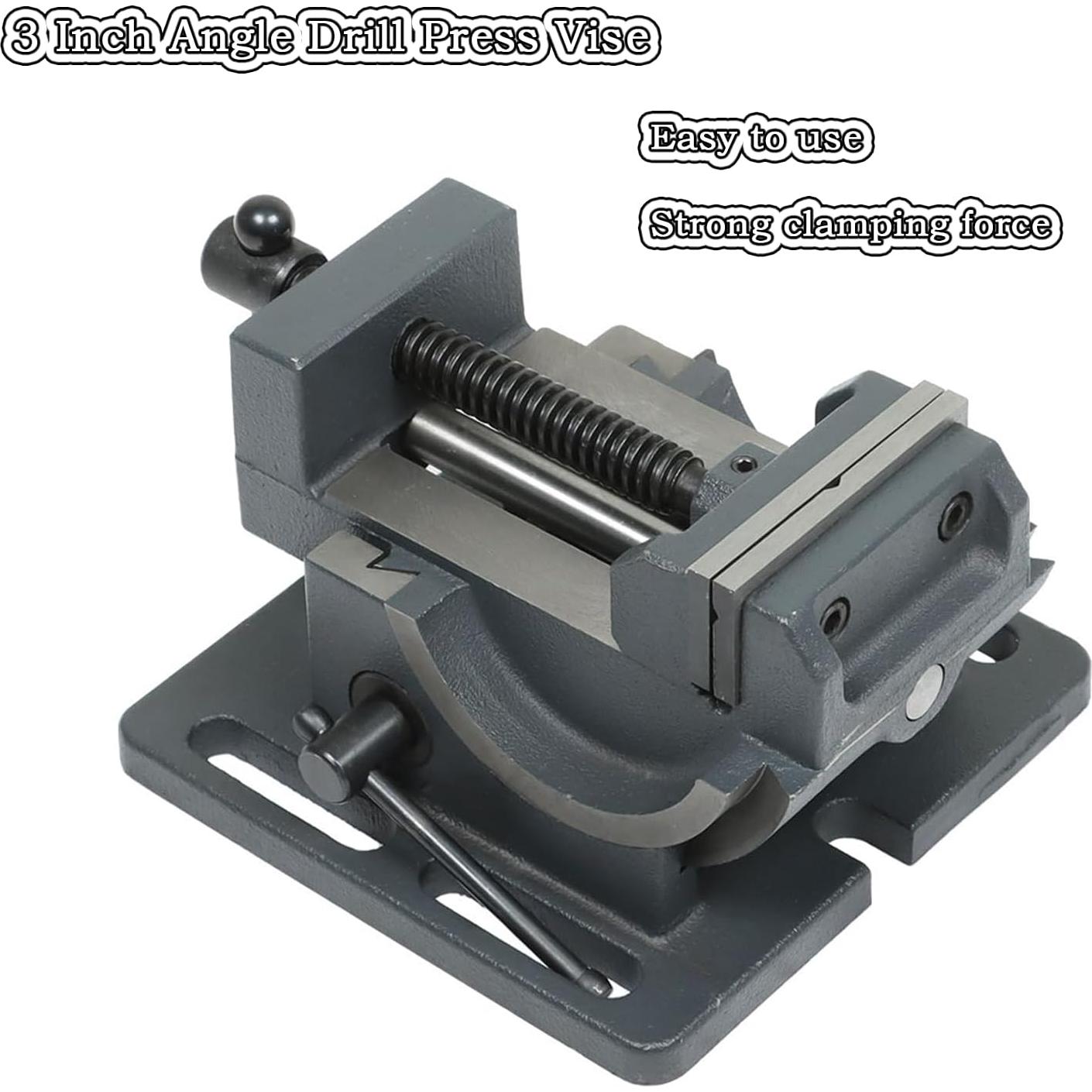 Vise de Taladro Inclinable Findmall 76mm Acero Hierro