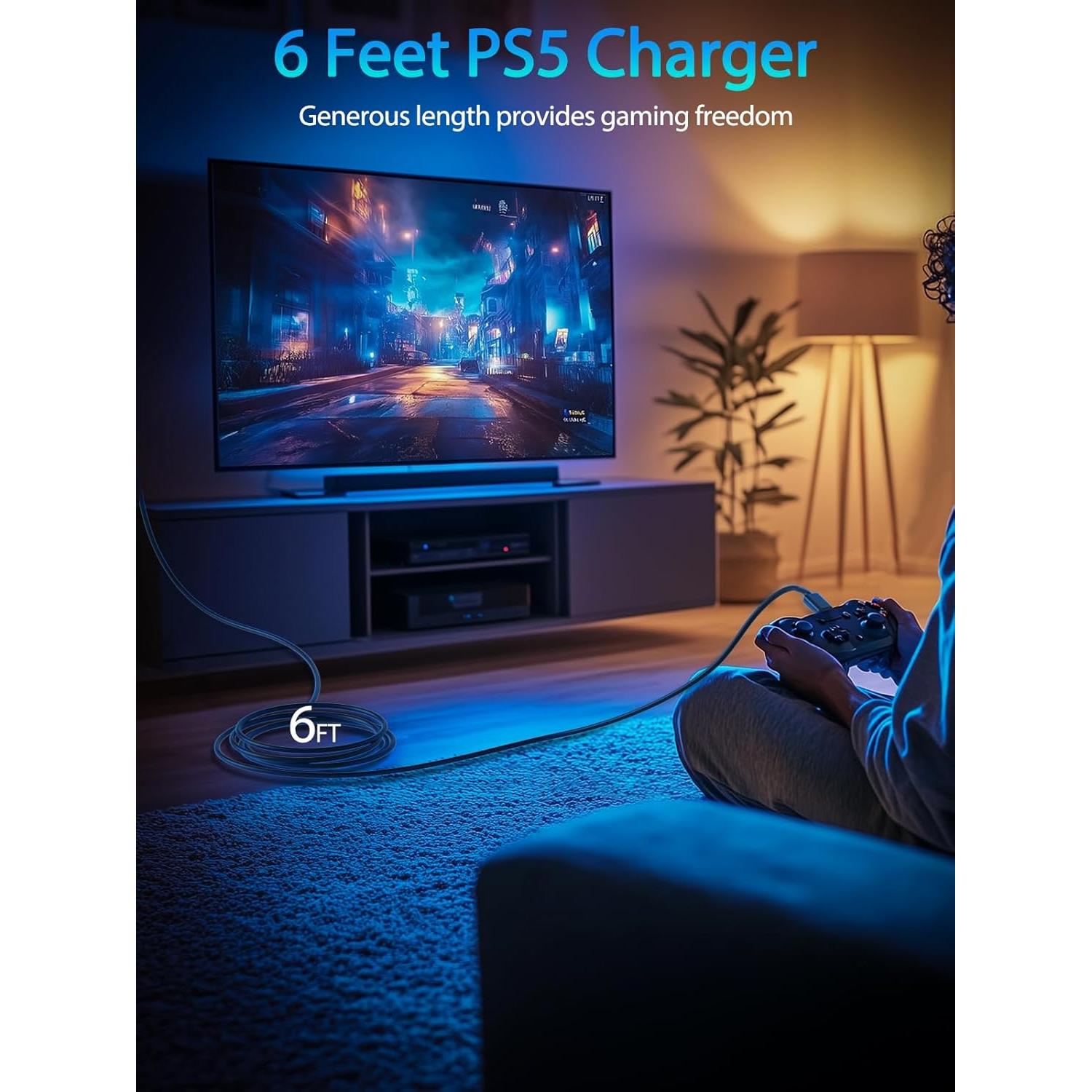 Cable USB-C SCOVEE 1.52m para Controlador PS5 y Xbox