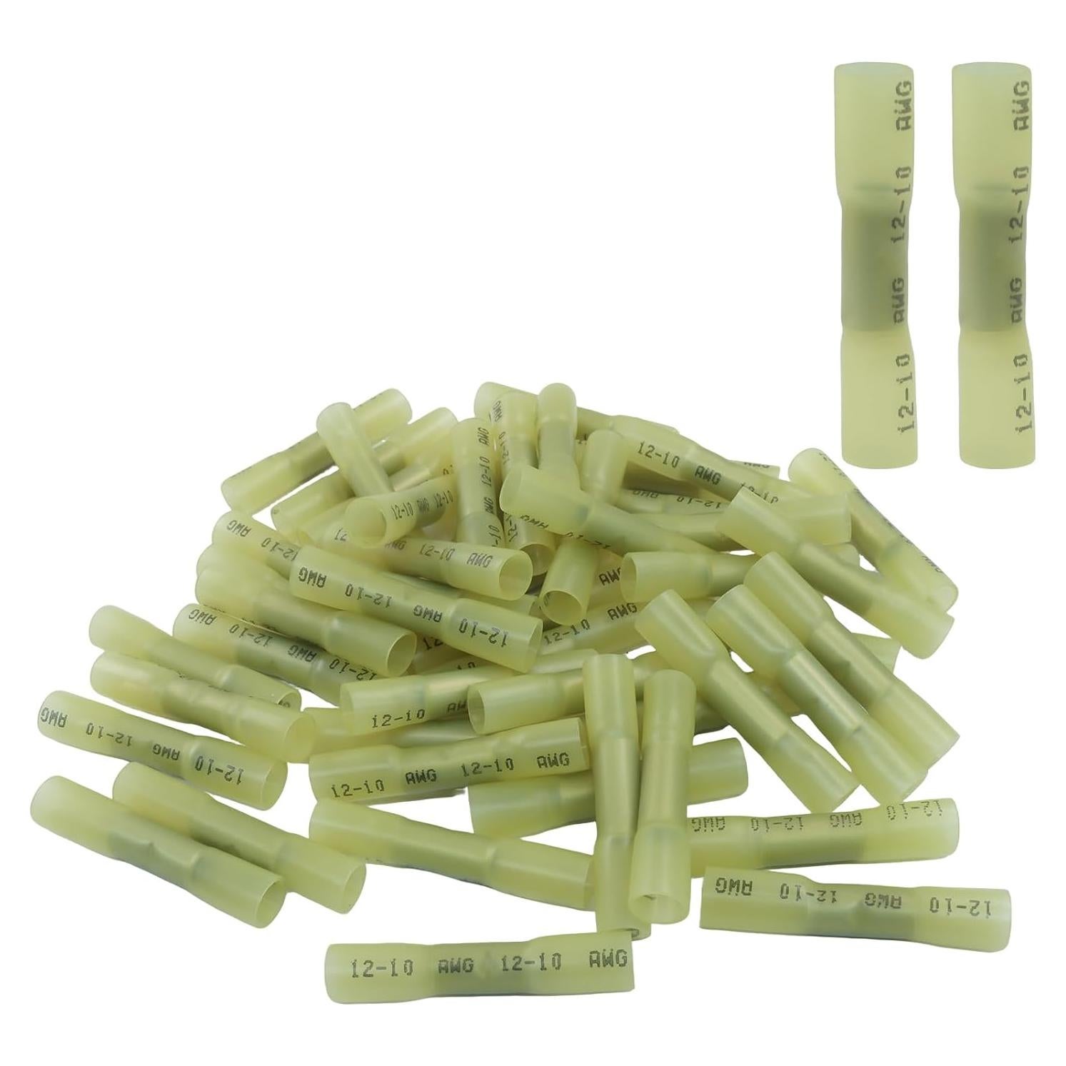 Conectores de Empalme Termocontraíbles Murtenze 12-10 AWG Amarillo - 50 Pcs