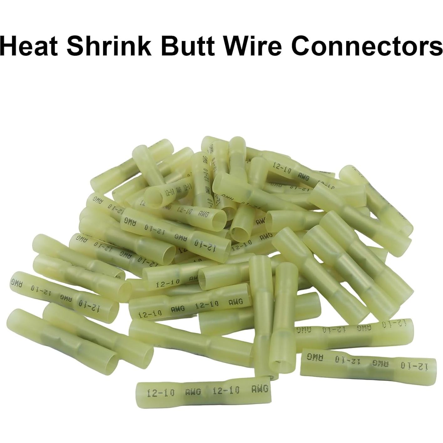 Conectores de Empalme Termocontraíbles Murtenze 12-10 AWG Amarillo - 50 Pcs