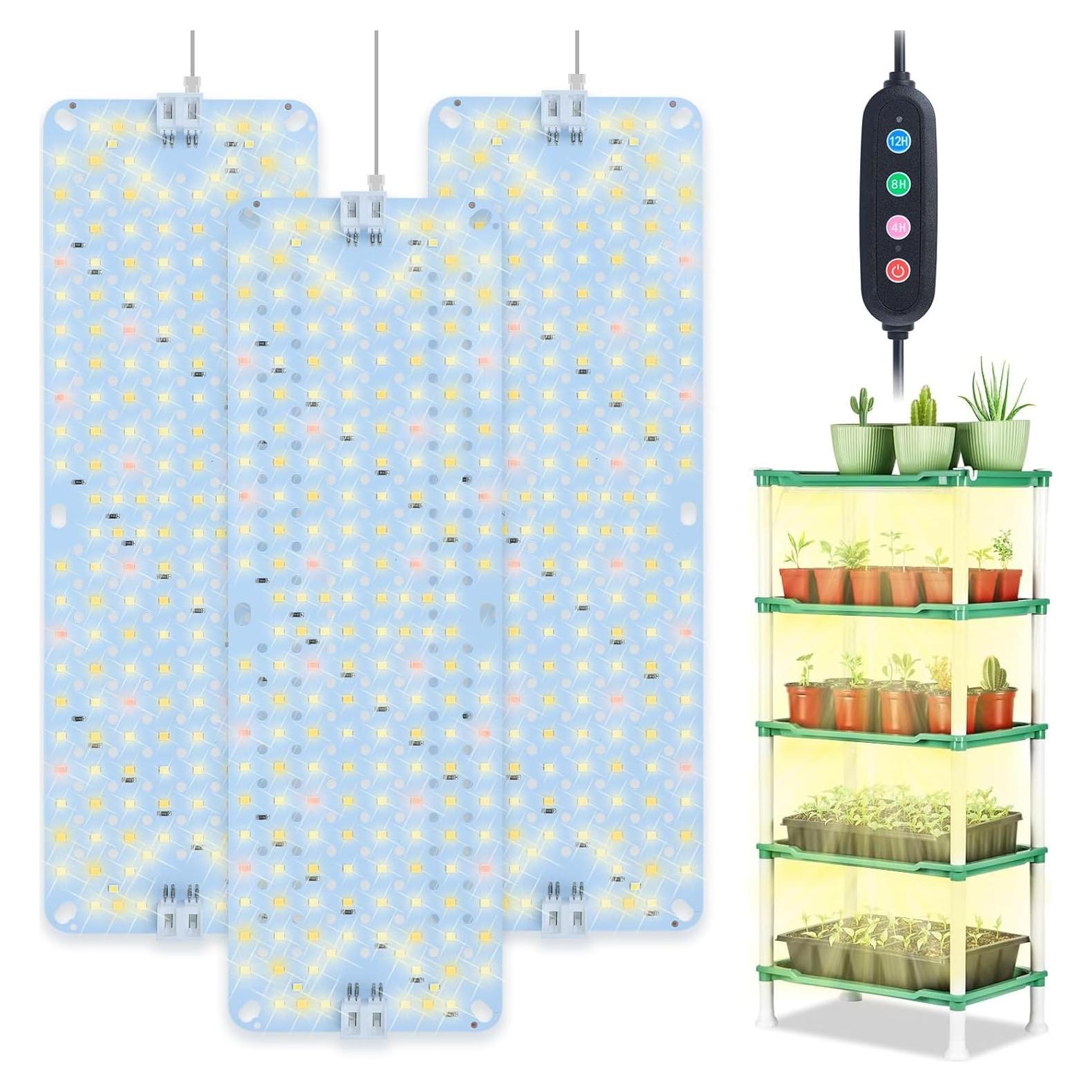 Paquete de 3 Luces LED de Panel Plano Orchbloom 30W para Cultivo