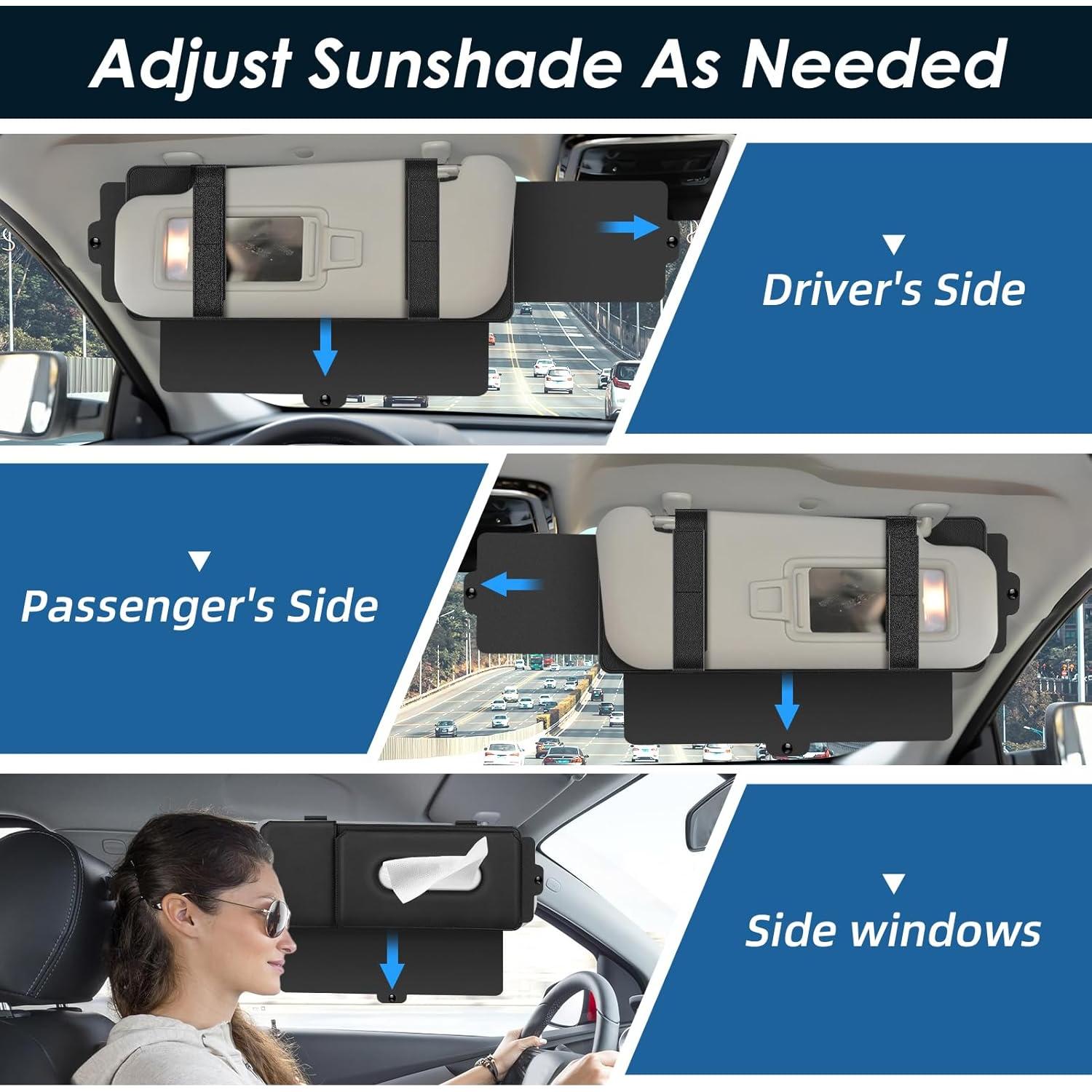 Extensor de Visera Solar PJLJY con Soporte para Servilletas