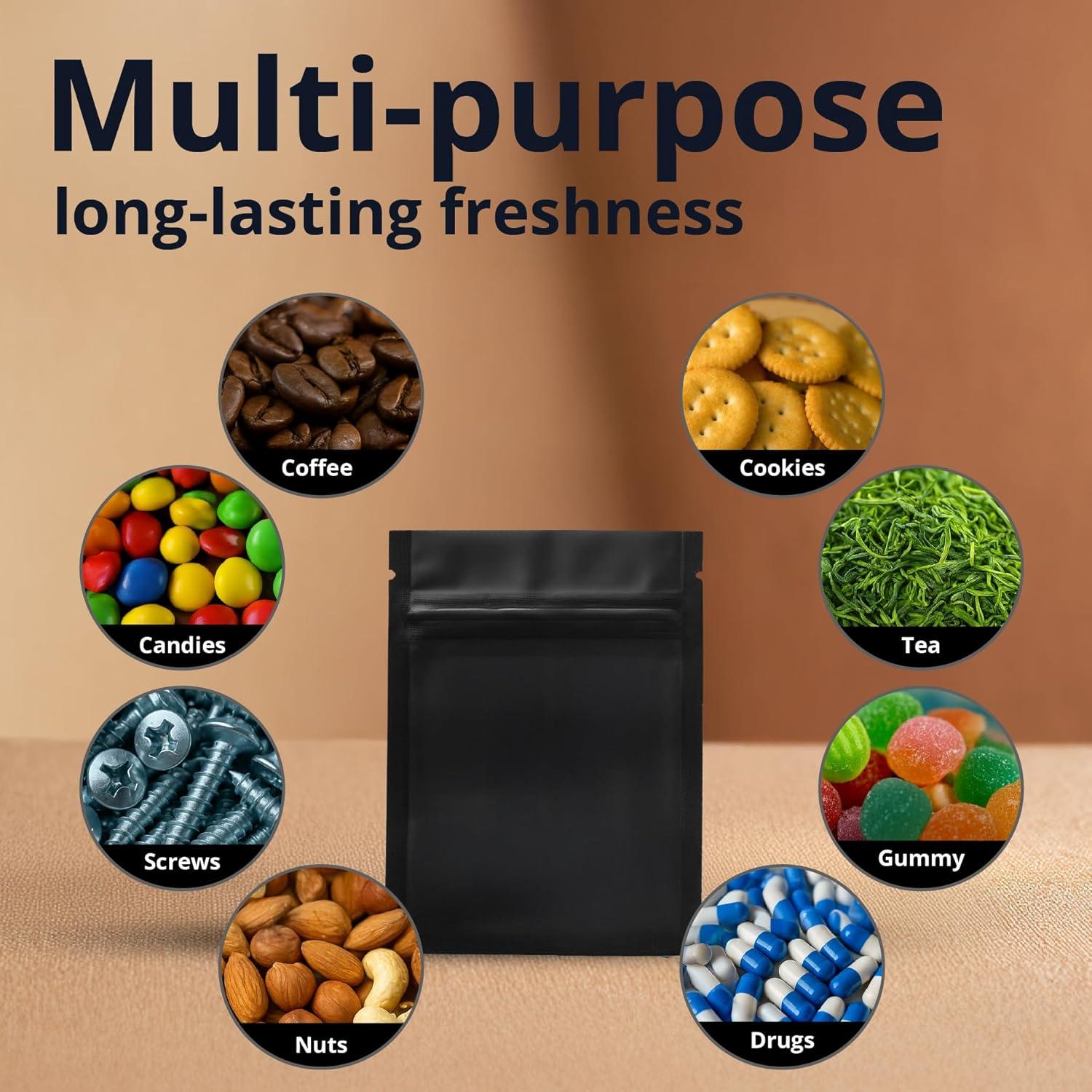 Bolsas Reutilizables Mylar COLSEN 3x10 cm 100 Paquete a Prueba de Olores