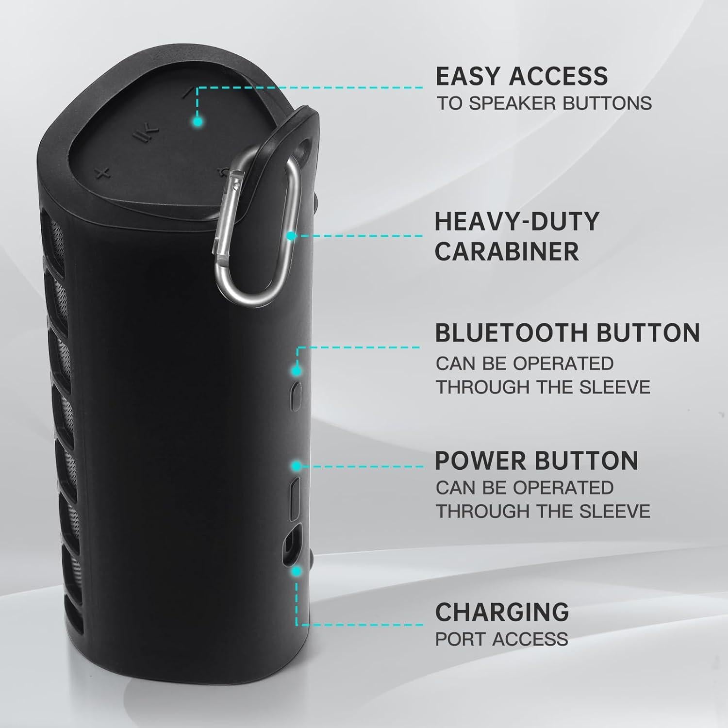 Funda de Silicona PISOSN para Sonos Roam 2 - Protección Negra