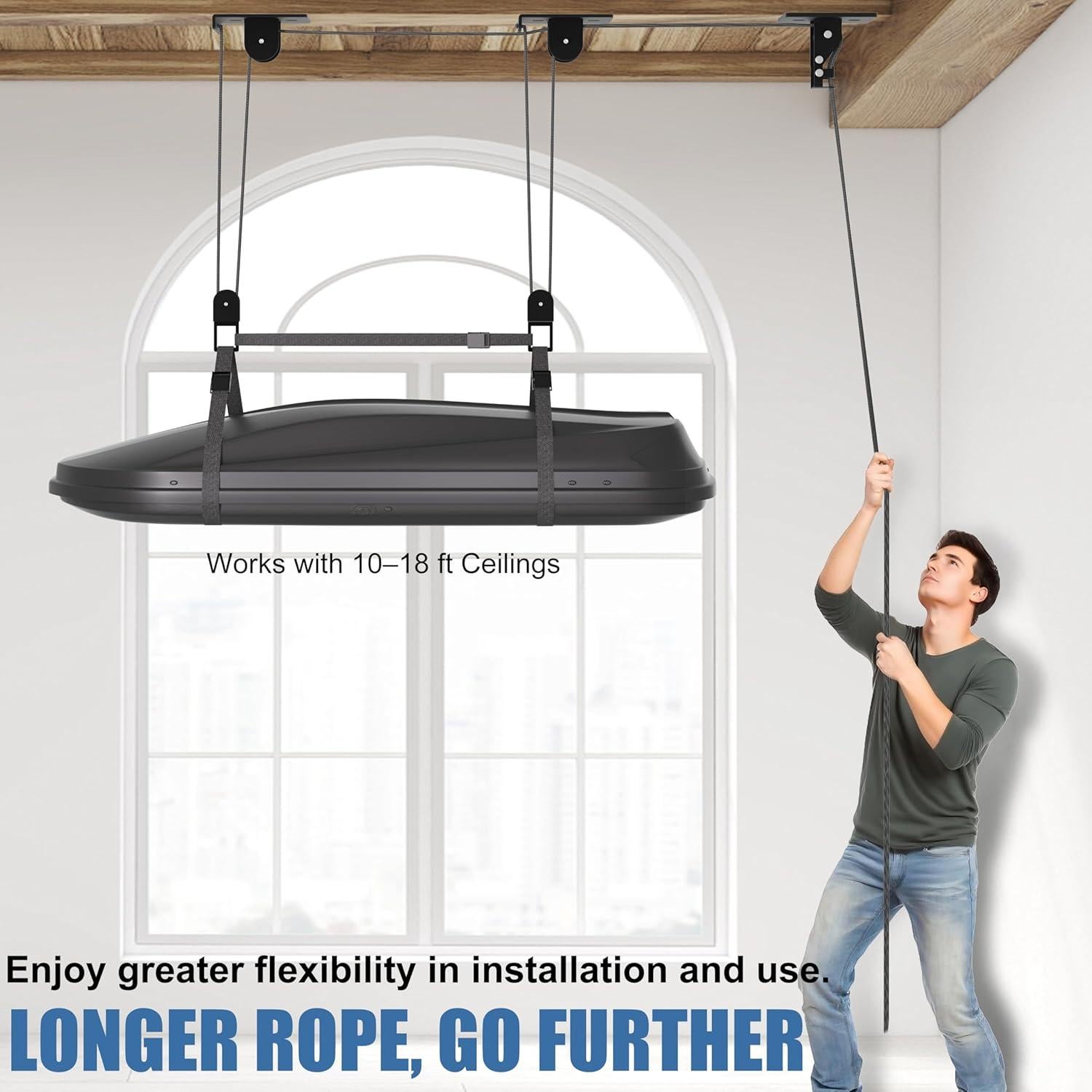 Sistema de polea KOSEOO para garaje, elevador hasta 68 kg