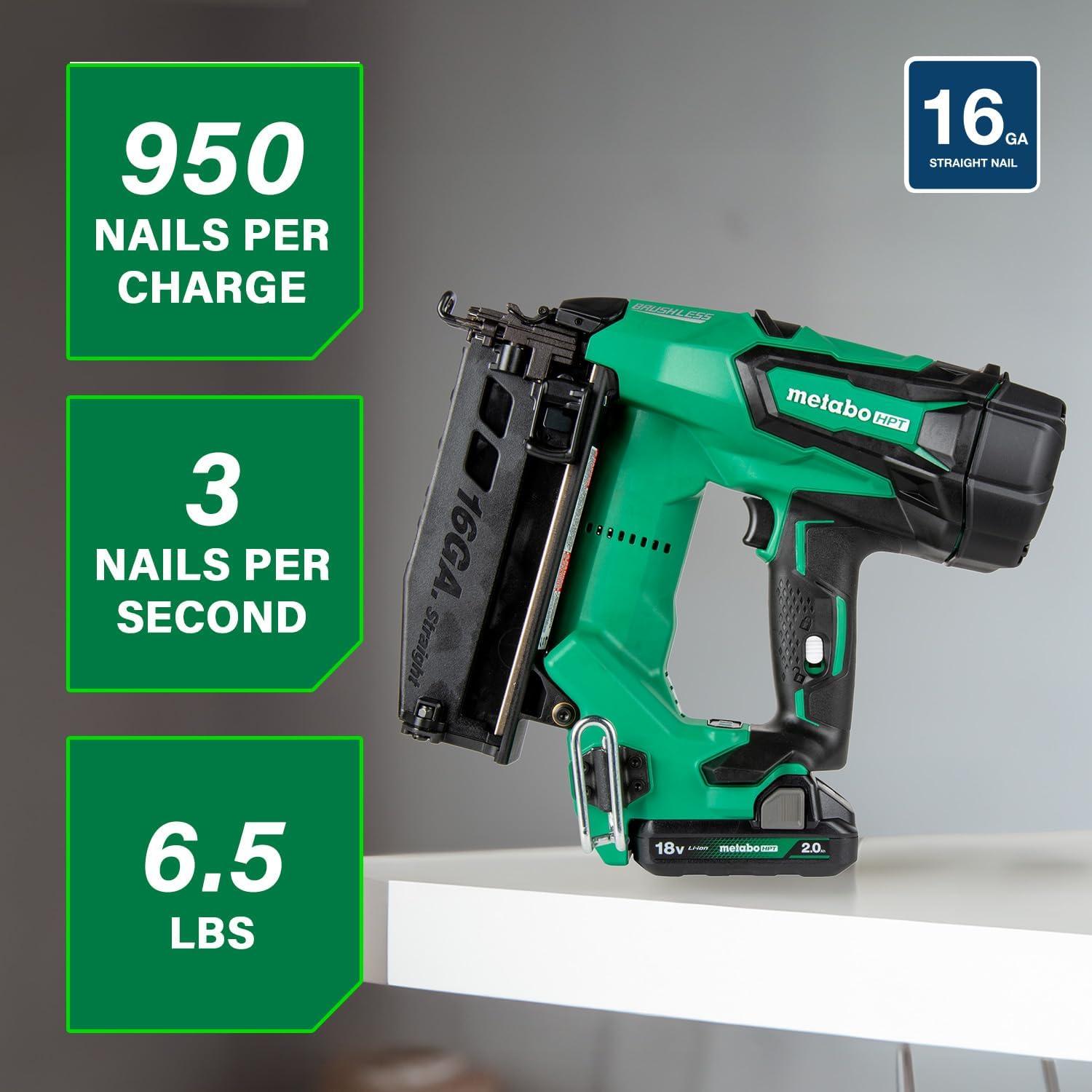 Clavadora Inalámbrica Metabo HPT 18V 16 Ga con Batería 2.0Ah