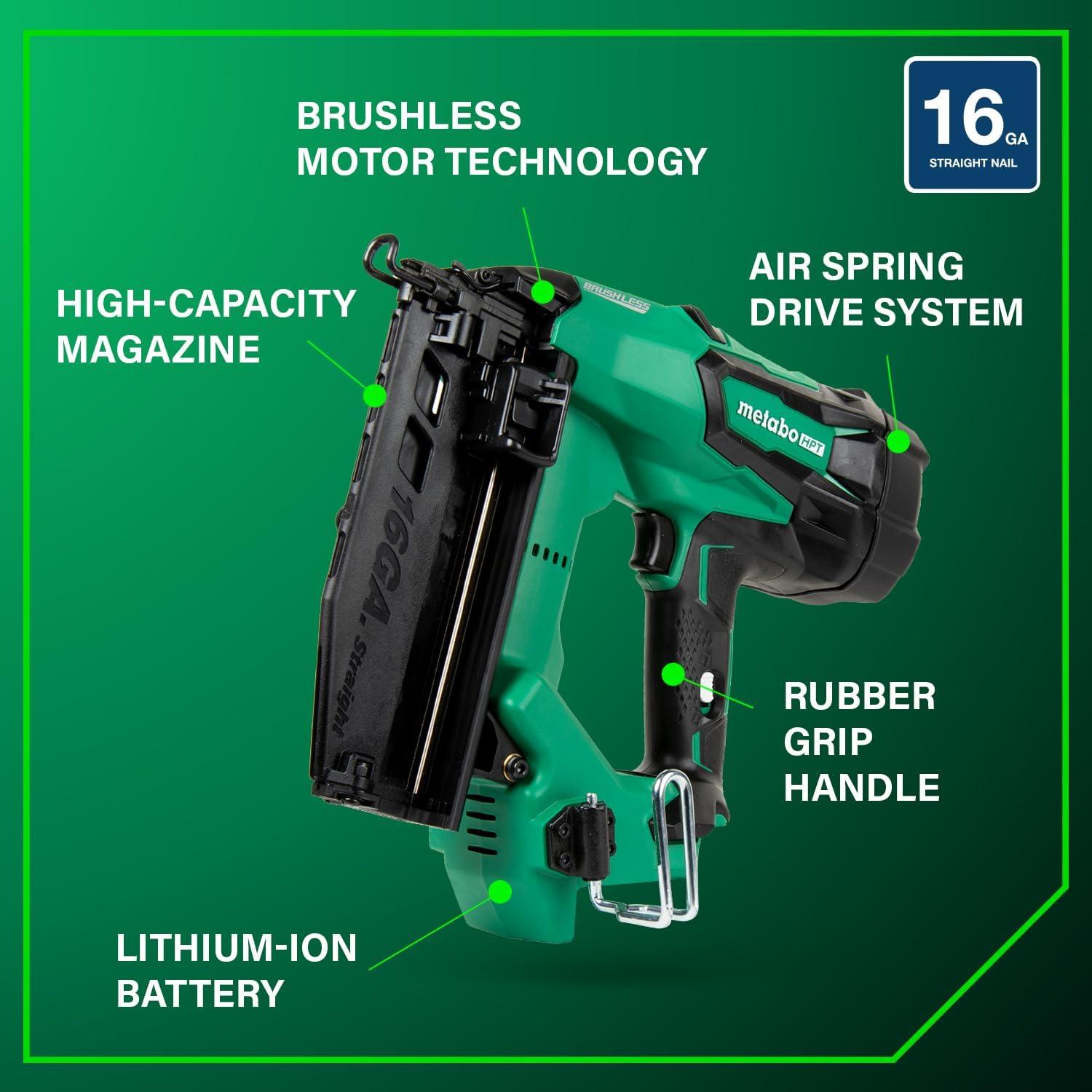 Clavadora Inalámbrica Metabo HPT 18V 16 Ga con Batería 2.0Ah