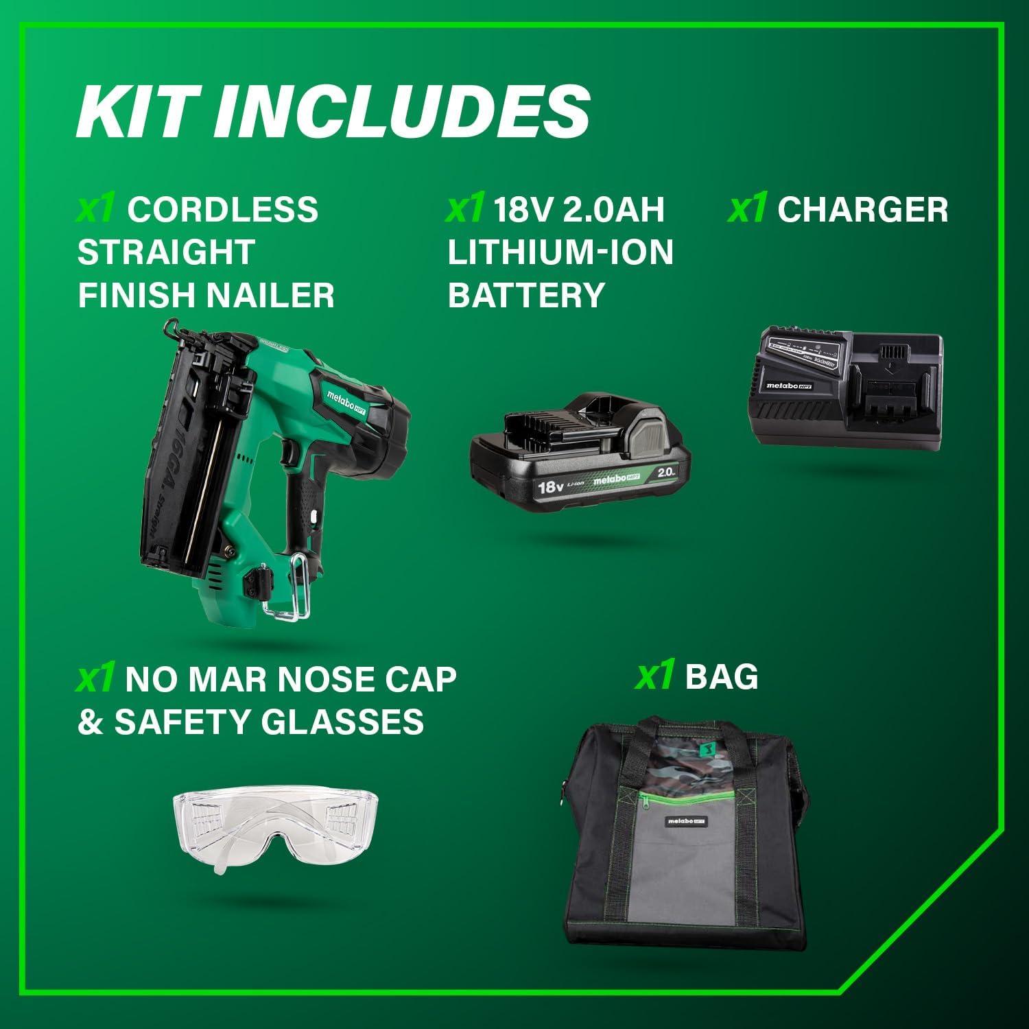 Clavadora Inalámbrica Metabo HPT 18V 16 Ga con Batería 2.0Ah