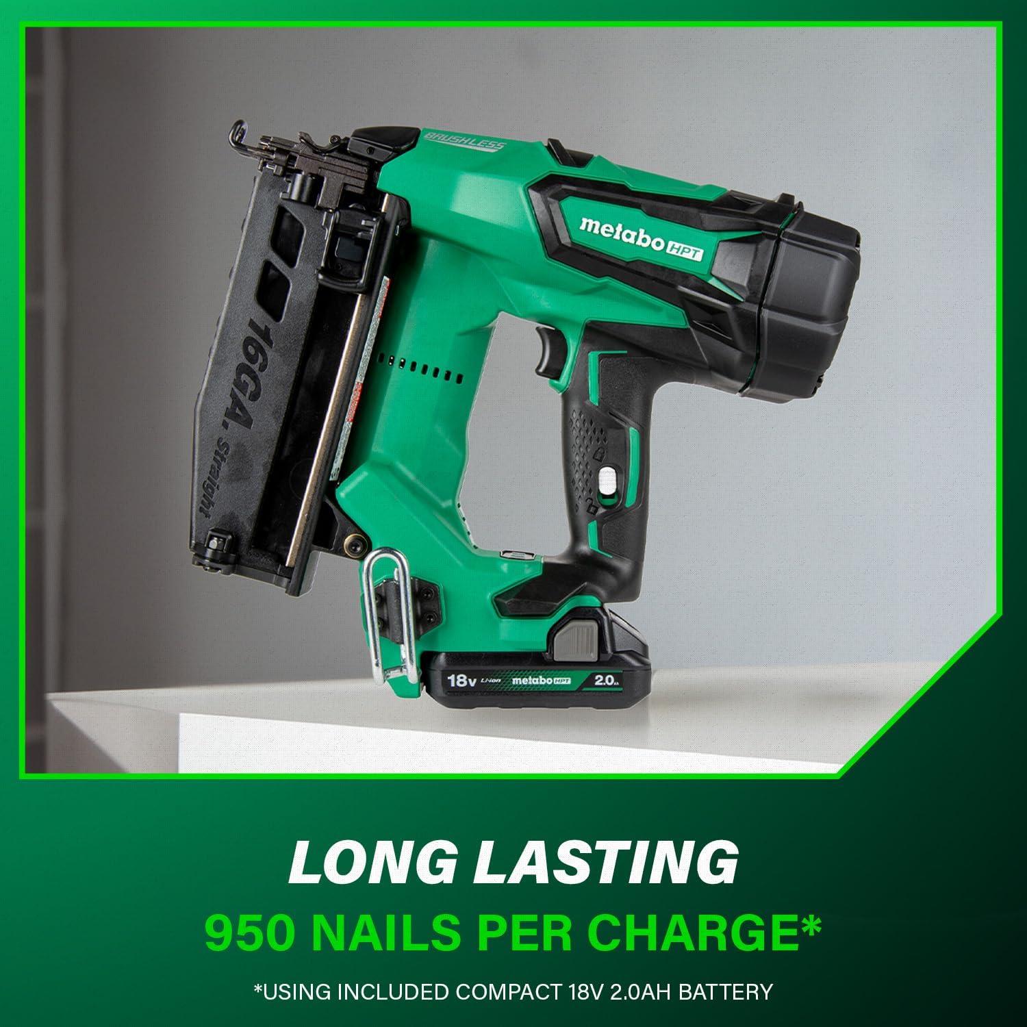 Clavadora Inalámbrica Metabo HPT 18V 16 Ga con Batería 2.0Ah