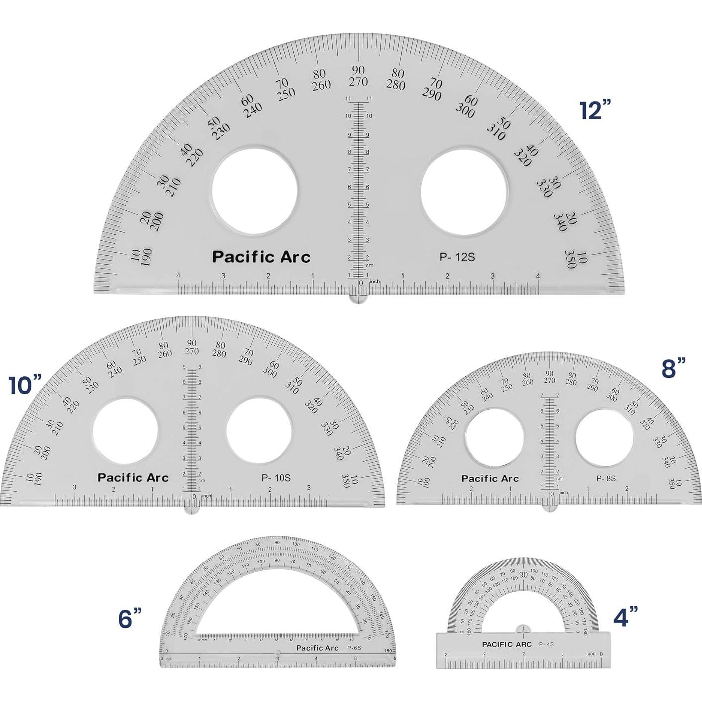 Transportador de Plástico 10.16 cm Pacific Arc - Graduaciones Claras