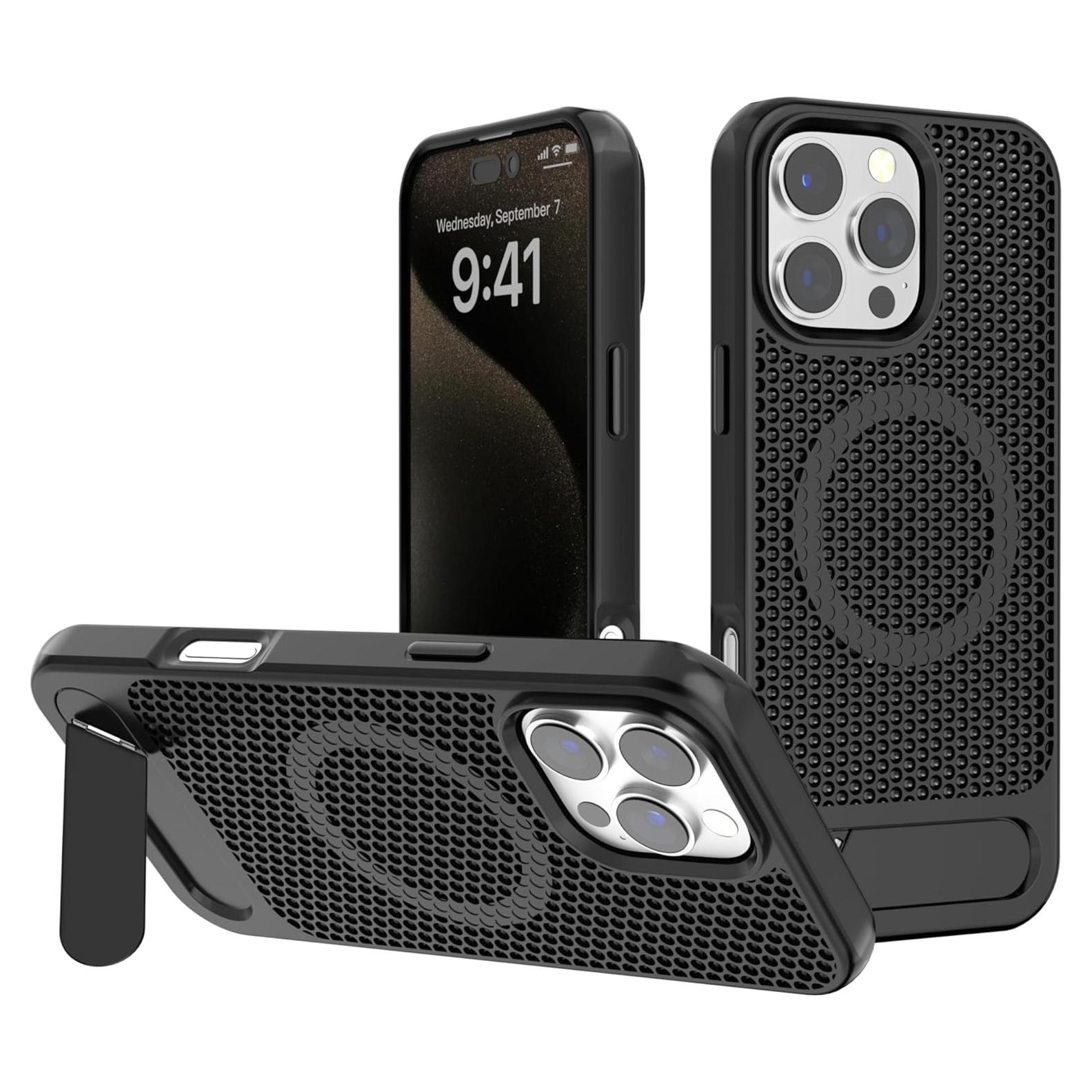 Funda Magnética Enfriamiento Panal Elrvaga iPhone 13 Pro Negro