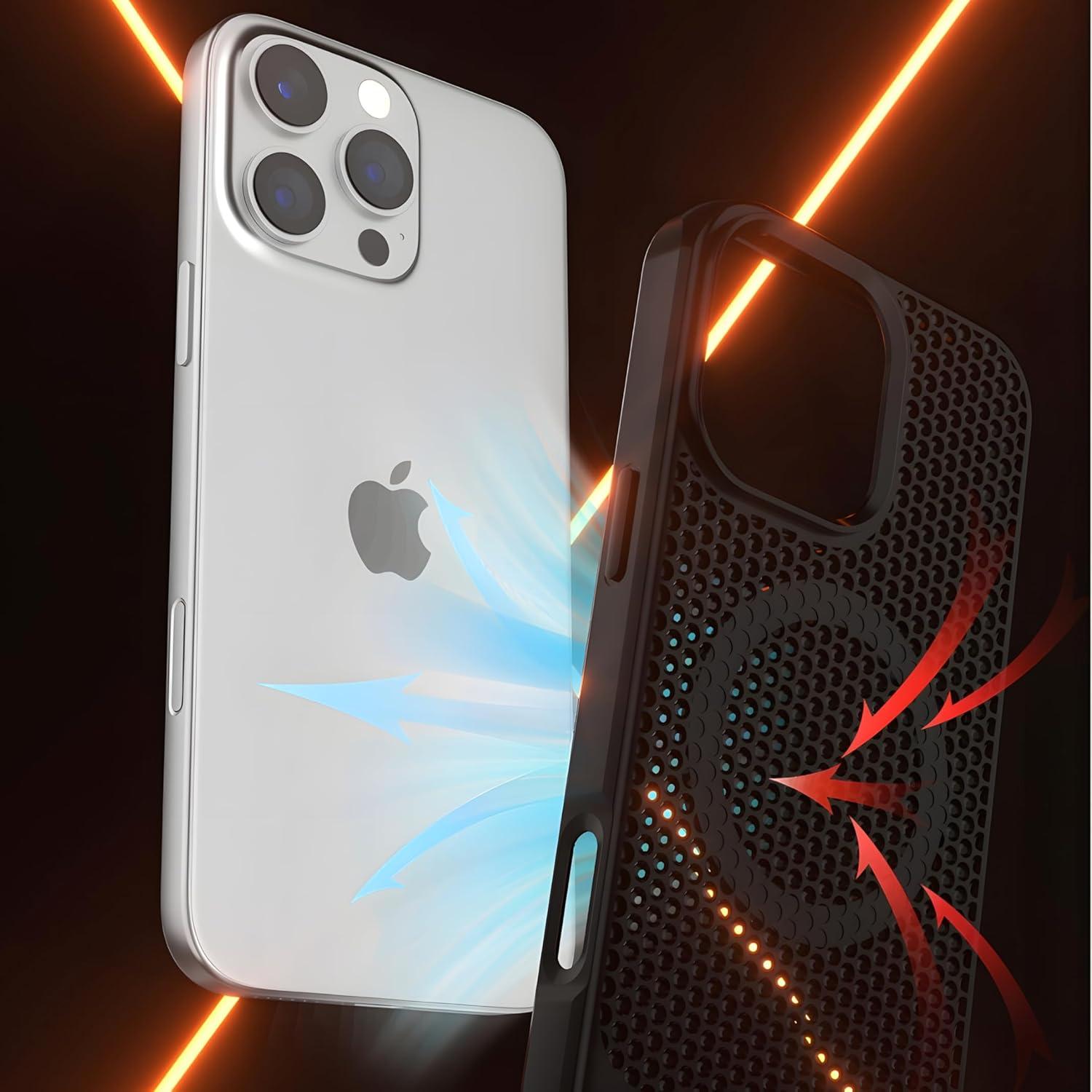 Funda Magnética Enfriamiento Panal Elrvaga iPhone 13 Pro Negro