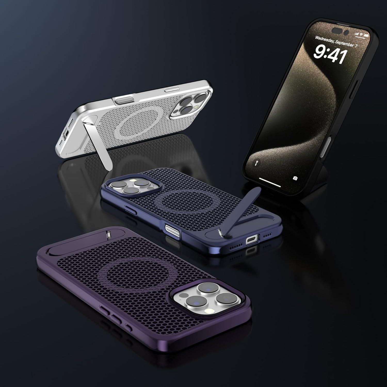 Funda Magnética Enfriamiento Panal Elrvaga iPhone 13 Pro Negro