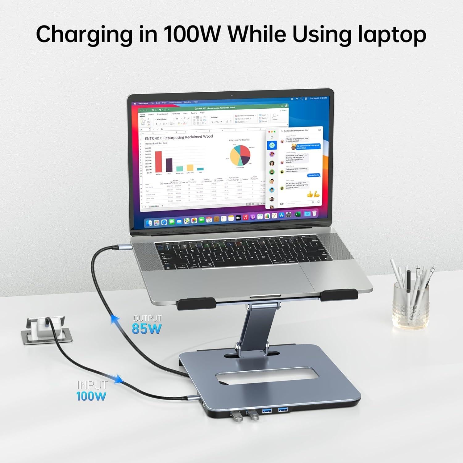 Soporte para Laptop BENFEI 6 en 1 HDMI 4K USB C Ajustable