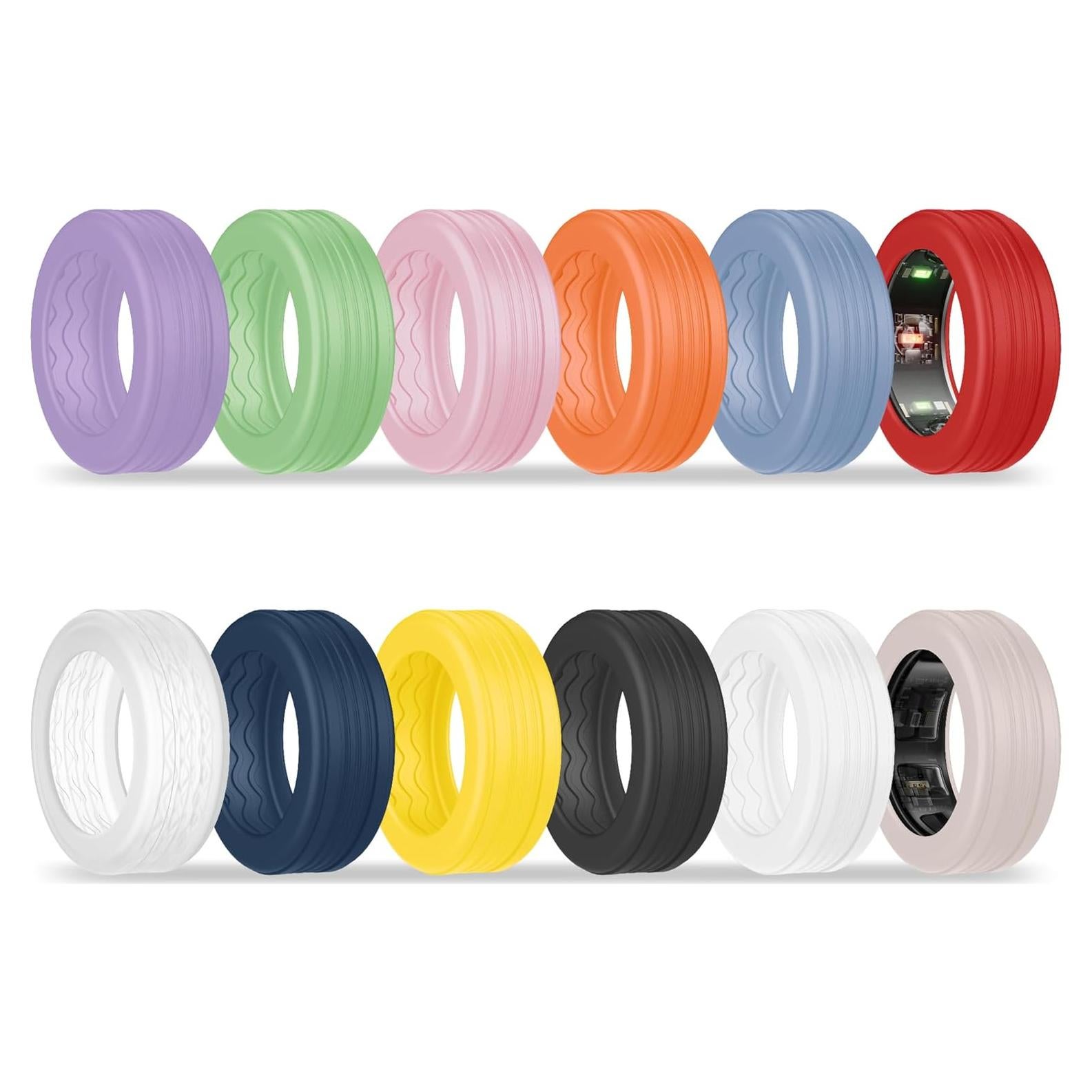 Paquete de 12 fundas de silicona Bougraite para anillo inteligente
