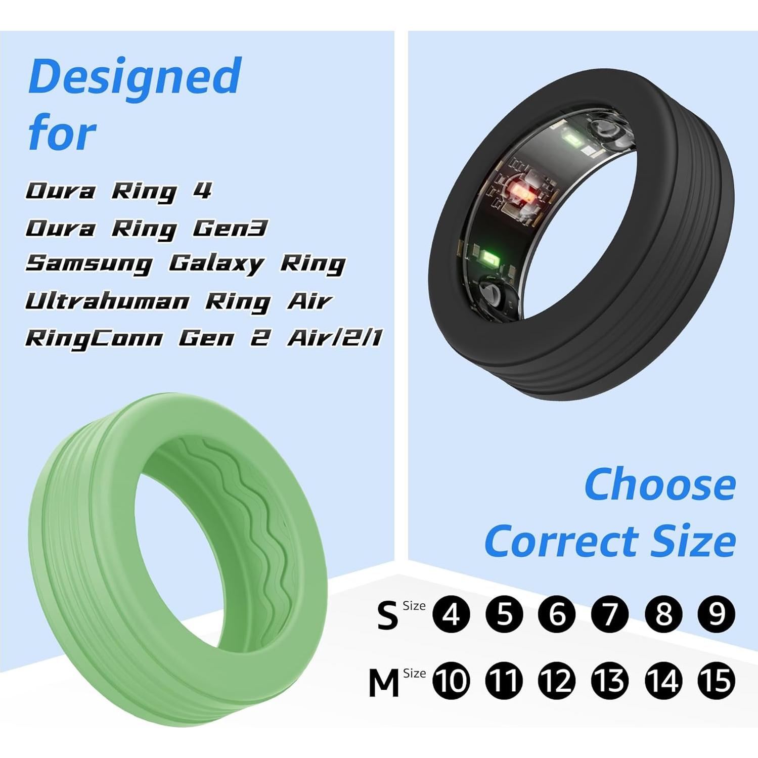 Paquete de 12 fundas de silicona Bougraite para anillo inteligente