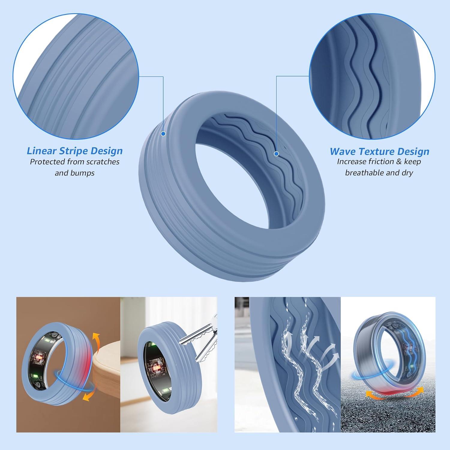 Paquete de 12 fundas de silicona Bougraite para anillo inteligente