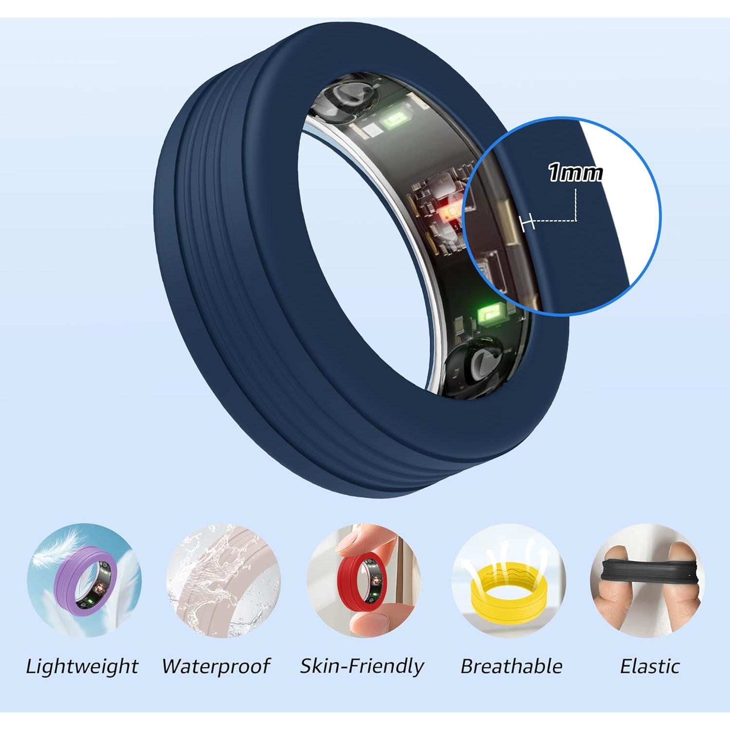 Paquete de 12 fundas de silicona Bougraite para anillo inteligente