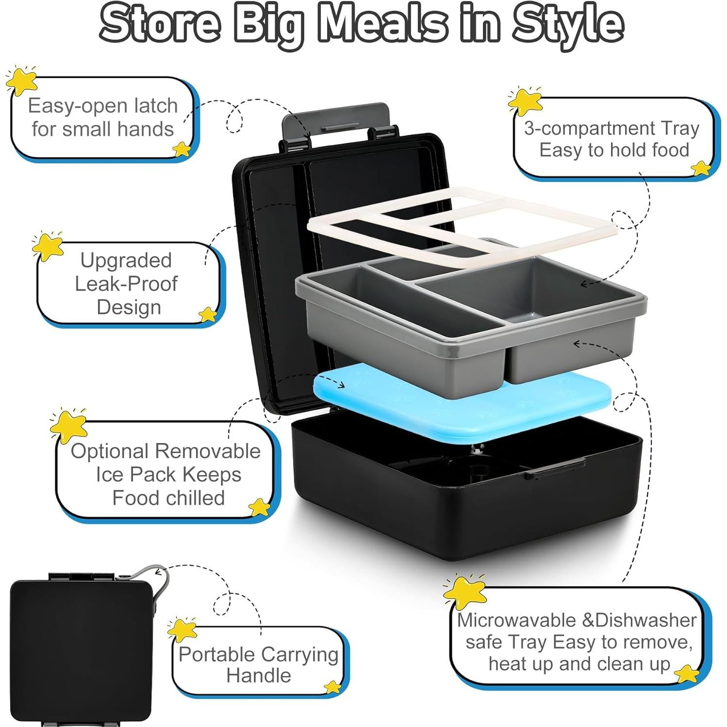 Caja de Almuerzo Bento Howeemo con Termo y Bolsa Aislada