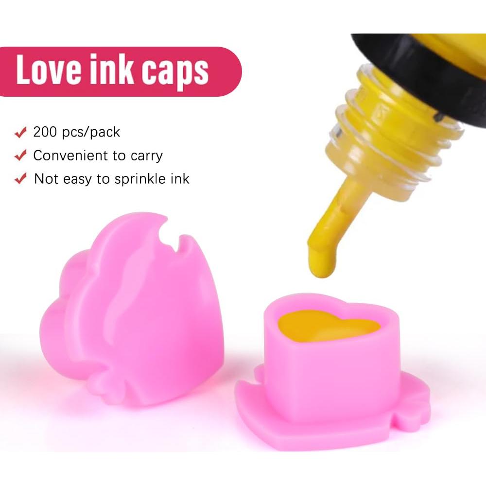 200 Tazas de Tinta Desechables para Tatuajes IFERO - Corazón Negro