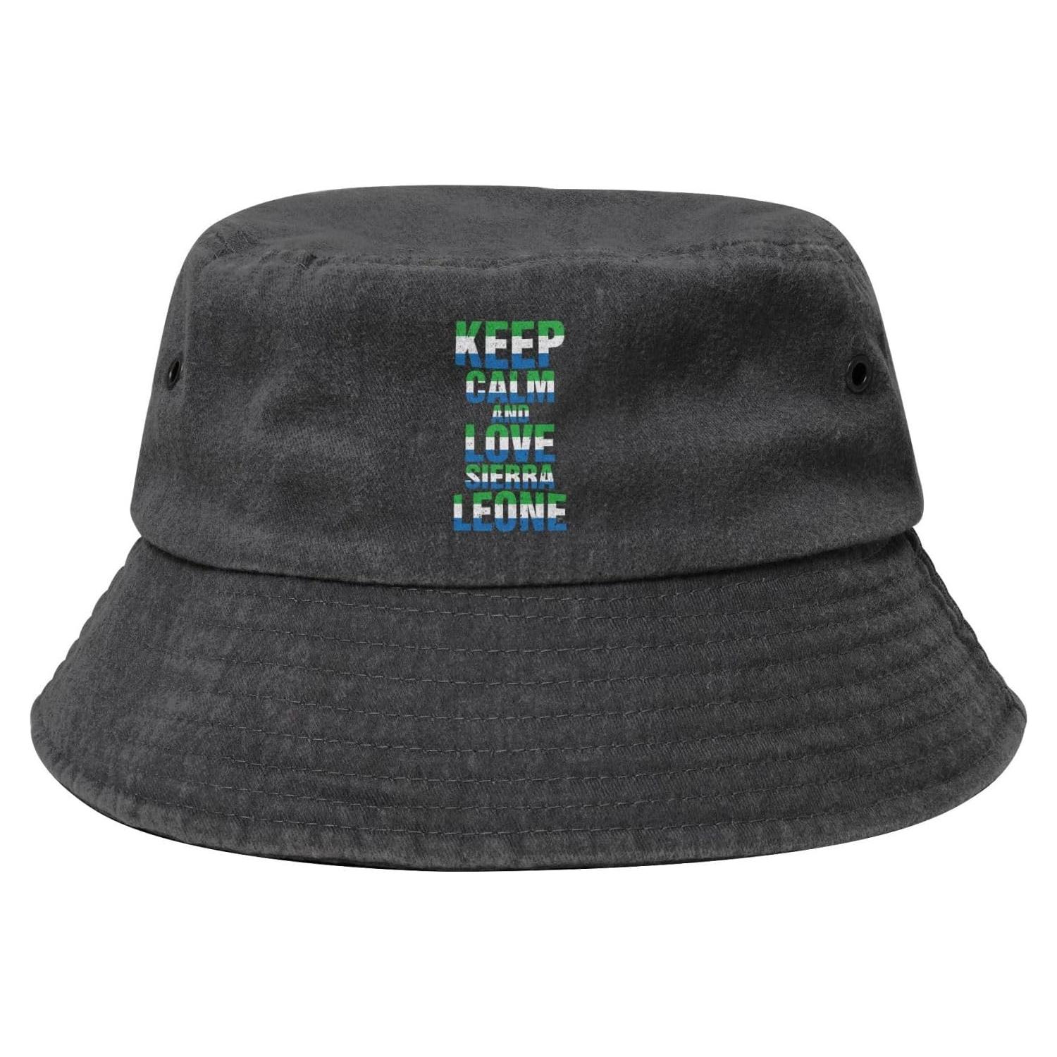 Sombrero de Cubo Unisex KCNSEZA Algodón Lavado Negro