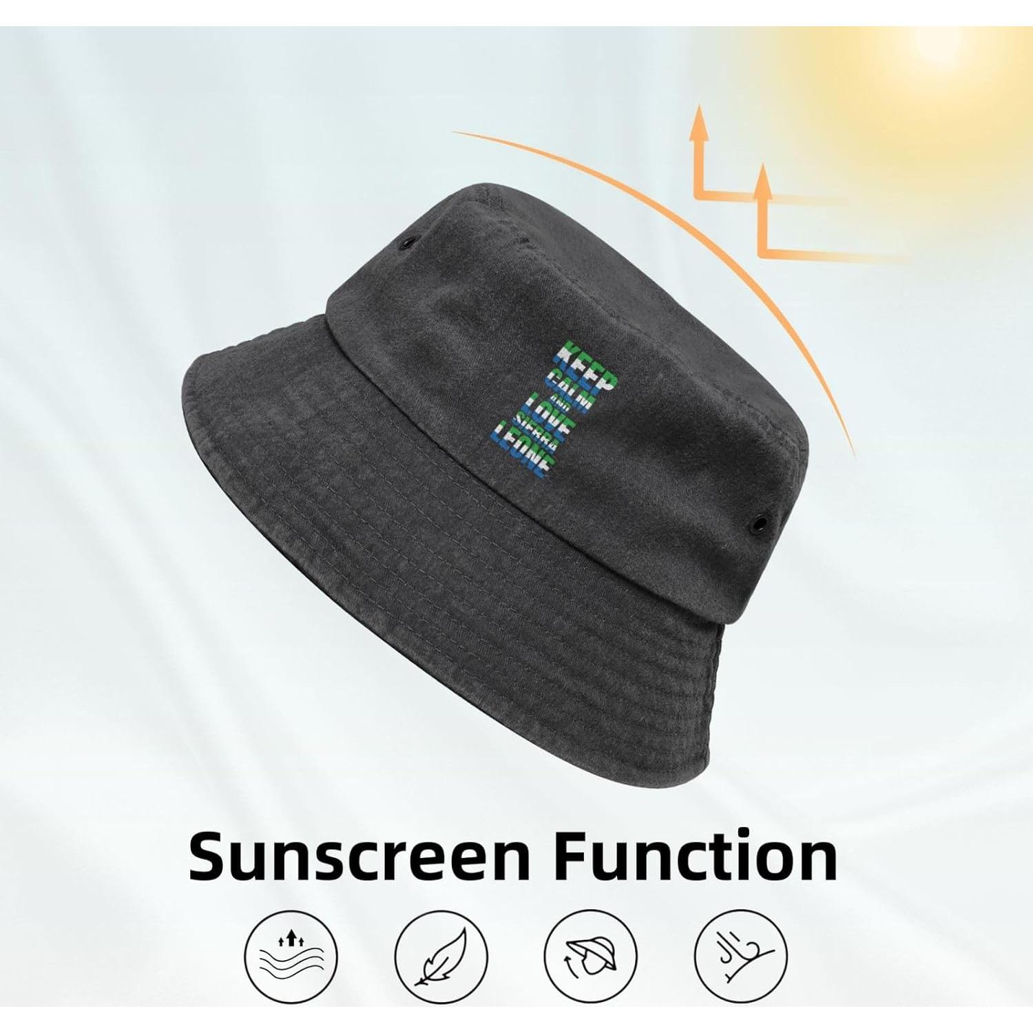 Sombrero de Cubo Unisex KCNSEZA Algodón Lavado Negro