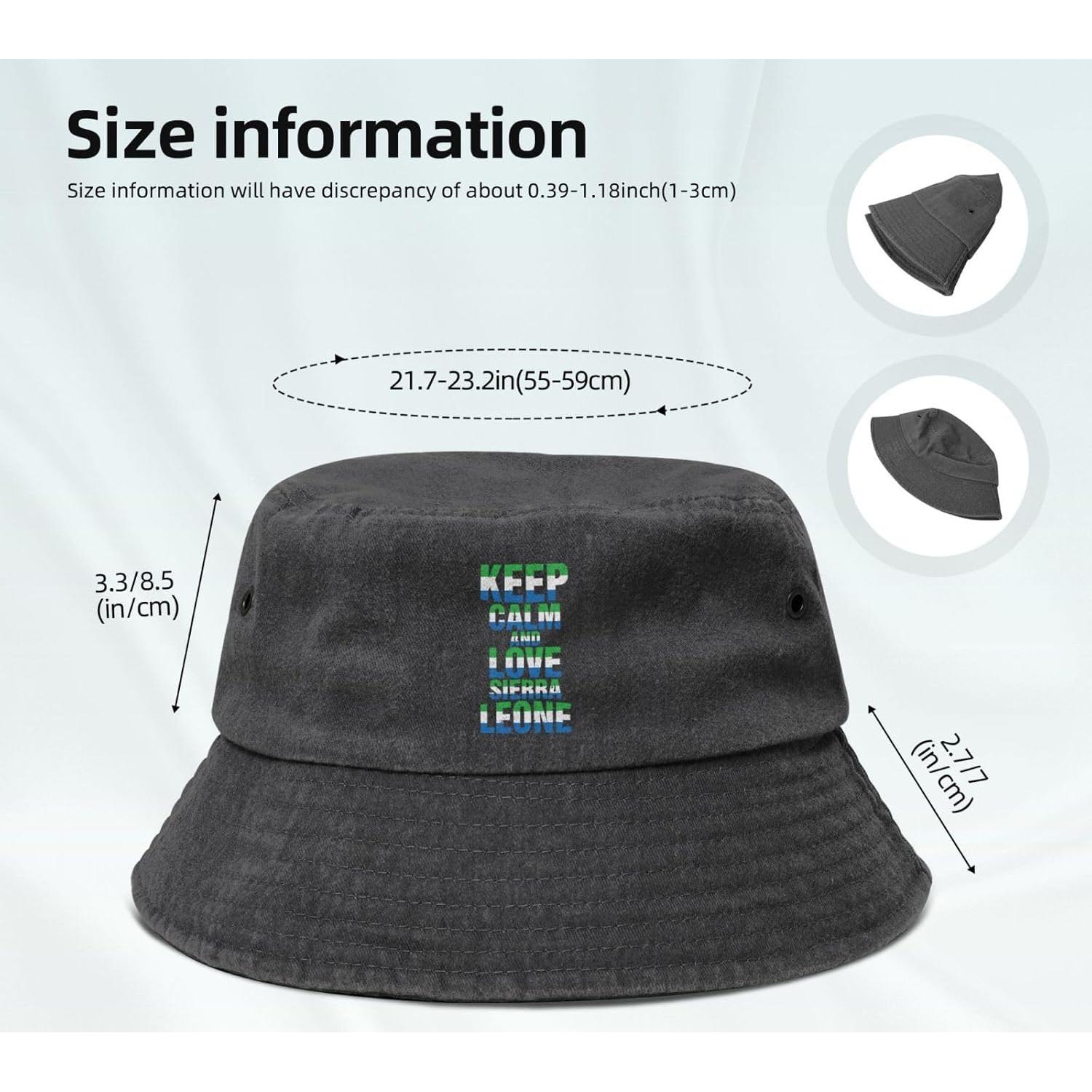 Sombrero de Cubo Unisex KCNSEZA Algodón Lavado Negro