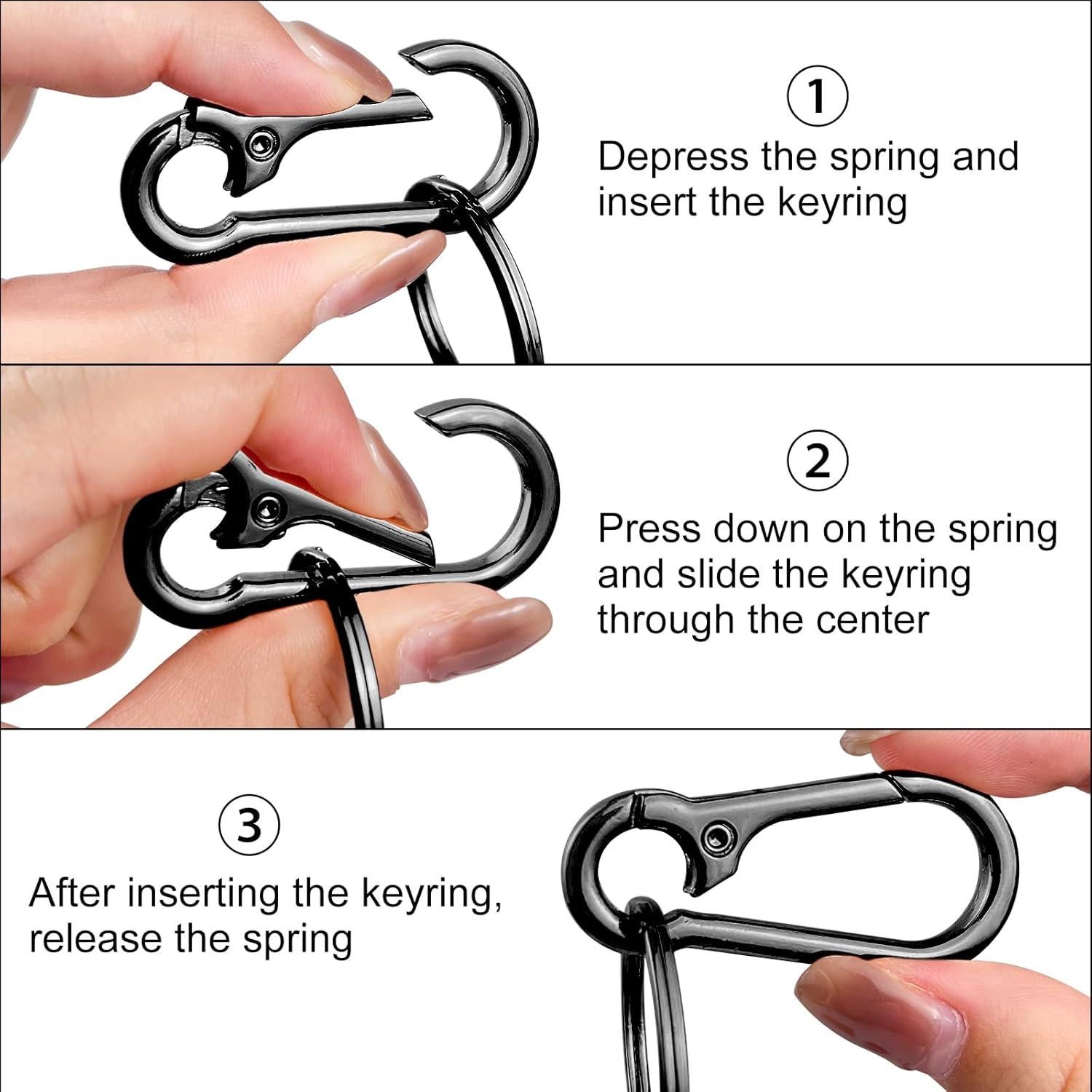 Llaveros de metal 2 Pcs Negro - Organizador de llaves