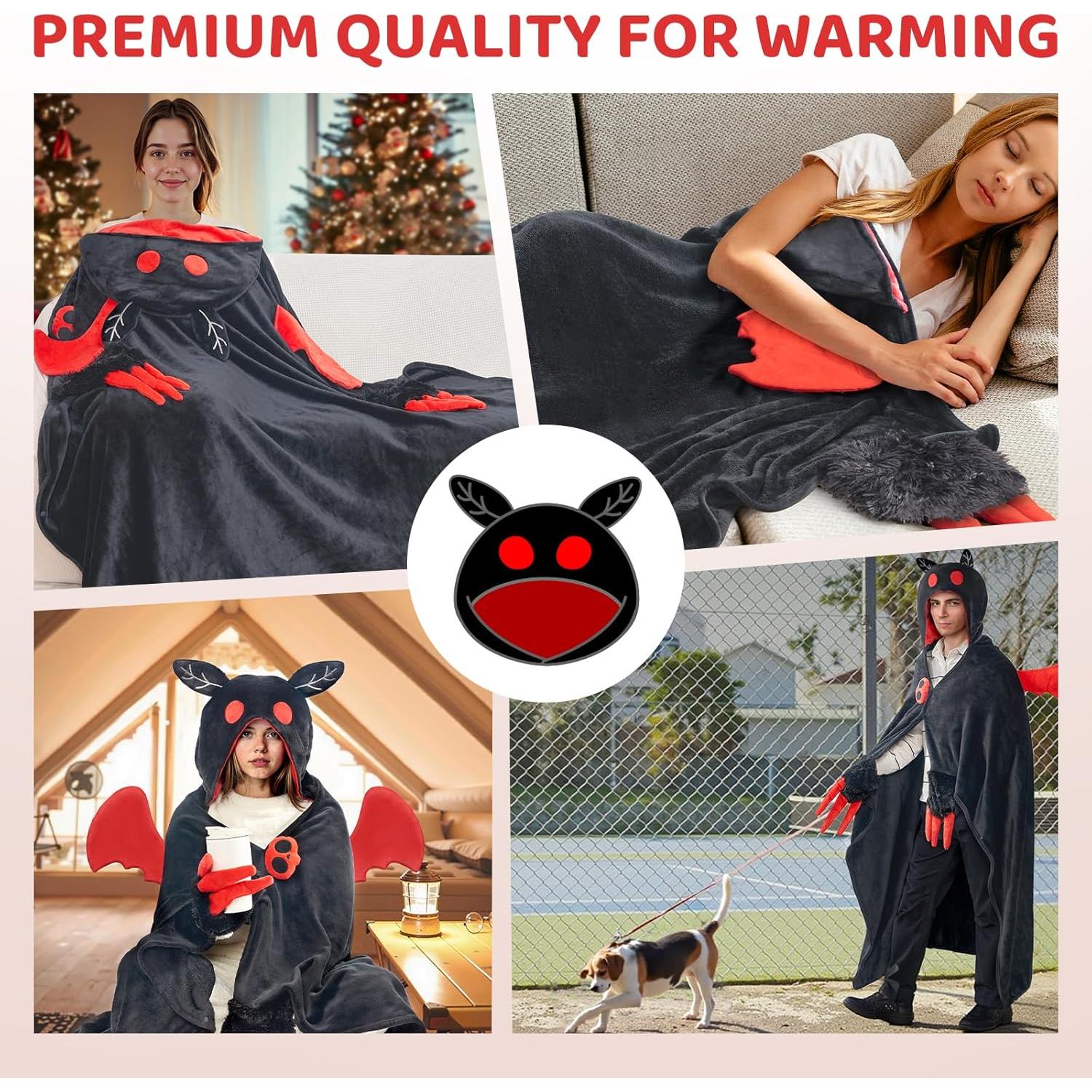 Manta con Capucha Mothman Mewaii para Adultos 157.5x132 cm
