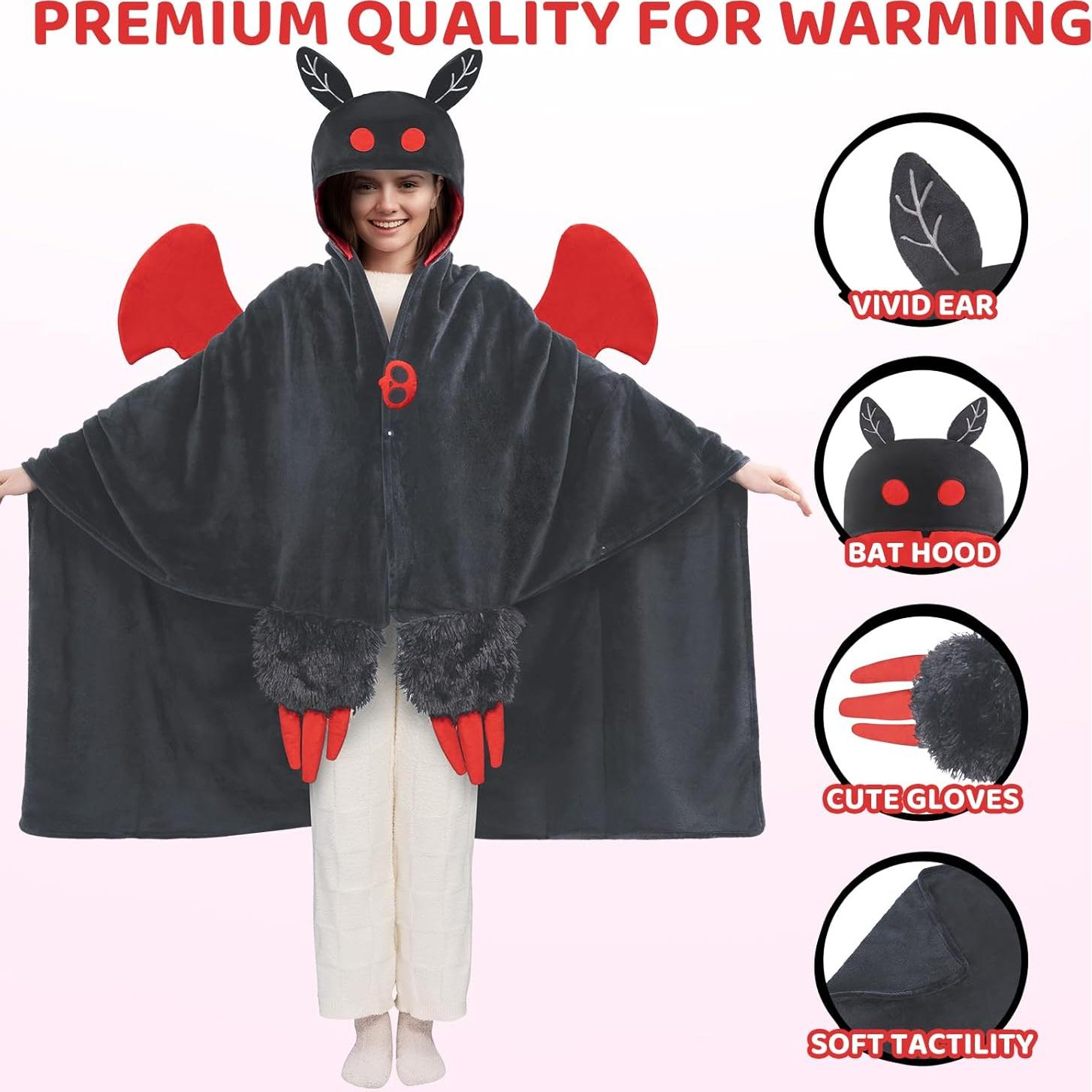 Manta con Capucha Mothman Mewaii para Adultos 157.5x132 cm