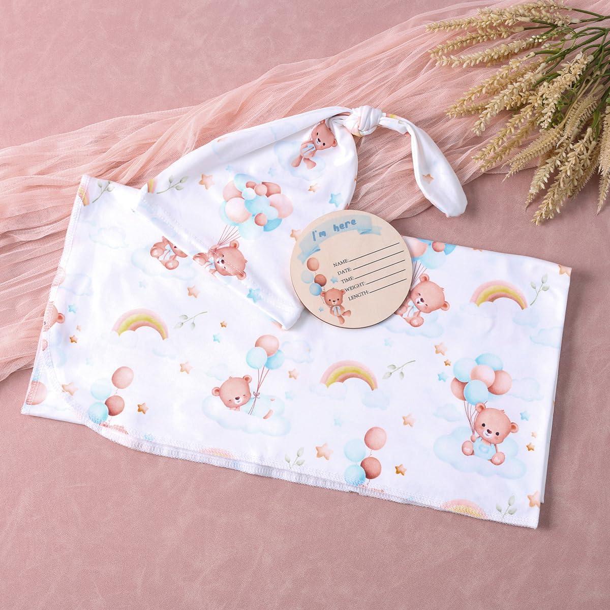 Manta de Recepción y Diadema Ylsteed para Bebés 81x81cm Oso