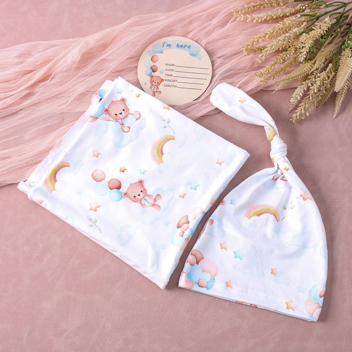 Manta de Recepción y Diadema Ylsteed para Bebés 81x81cm Oso