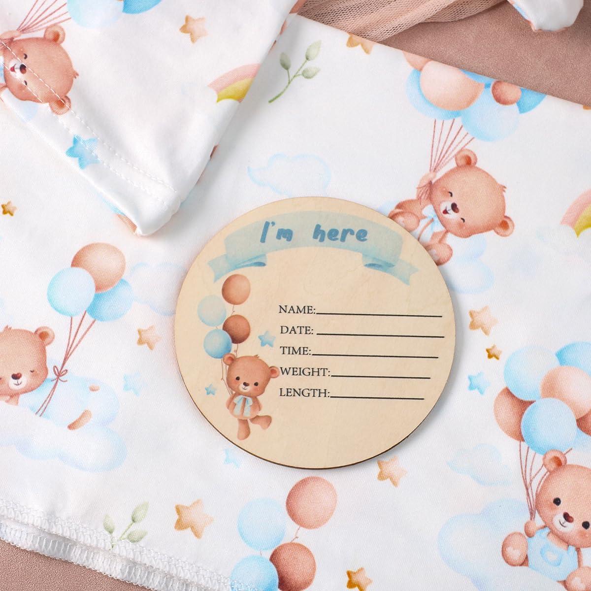 Manta de Recepción y Diadema Ylsteed para Bebés 81x81cm Oso