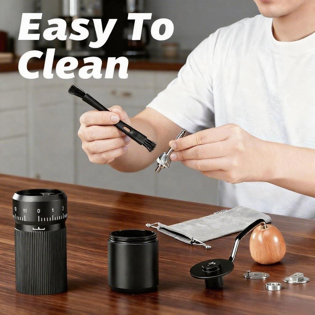 Molino de Café Manual Suvykep KA-1 Negro, 25g, Acero Inoxidable