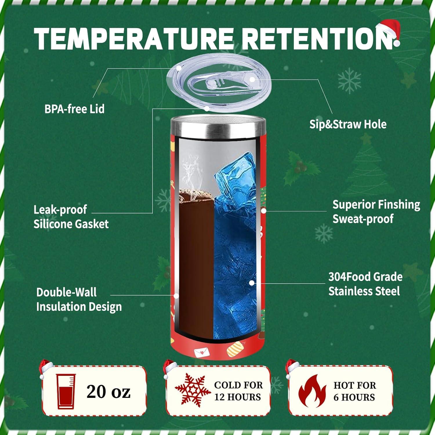 Taza navideña de acero inoxidable 20oz FristChoice - 2 unidades