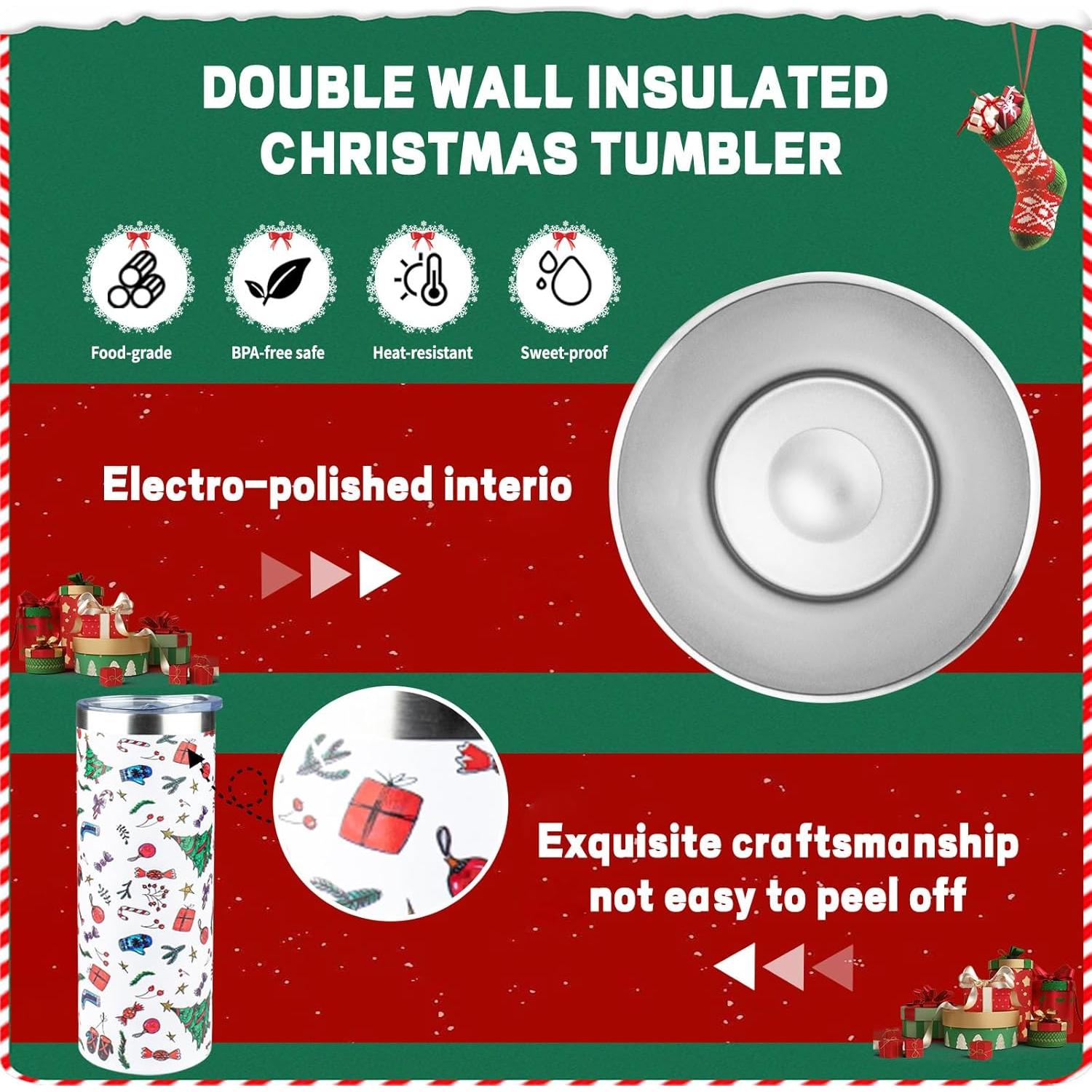 Taza navideña de acero inoxidable 20oz FristChoice - 2 unidades