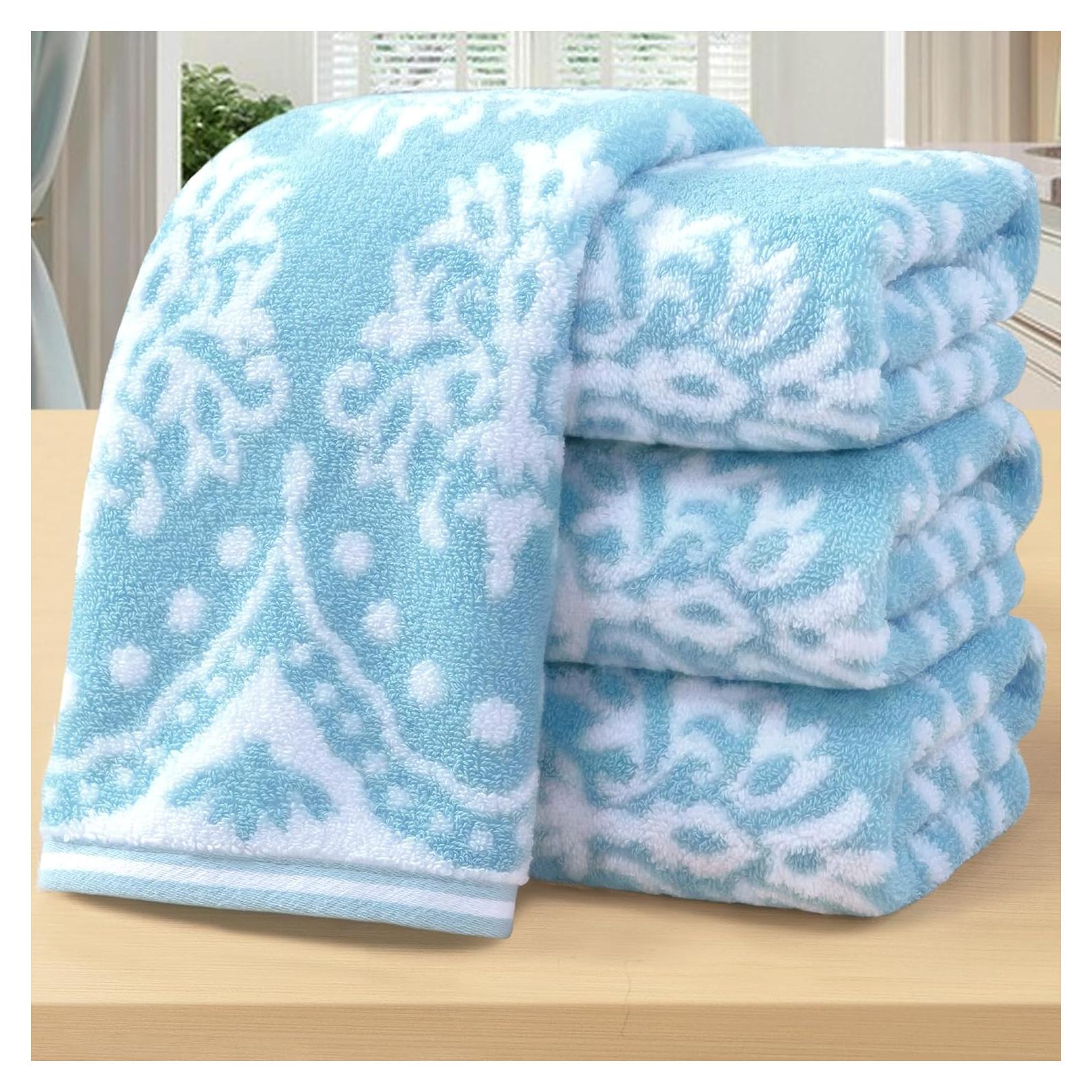 Juego de 4 Toallas de Mano VOOVA & MOVAS 100% Algodón Aqua