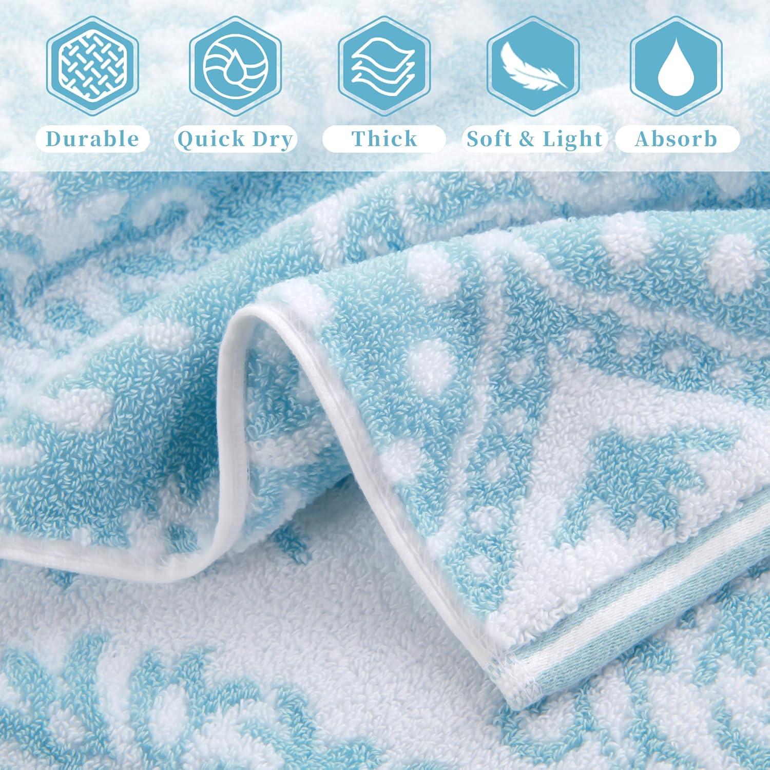 Juego de 4 Toallas de Mano VOOVA & MOVAS 100% Algodón Aqua